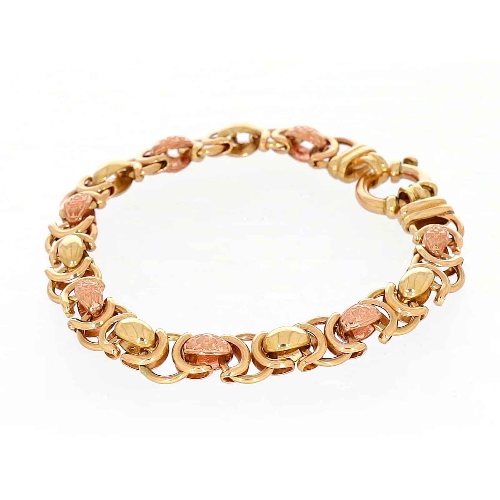 9ct Two Tone Gold 19cm Fancy Link Bracelet - Image 13