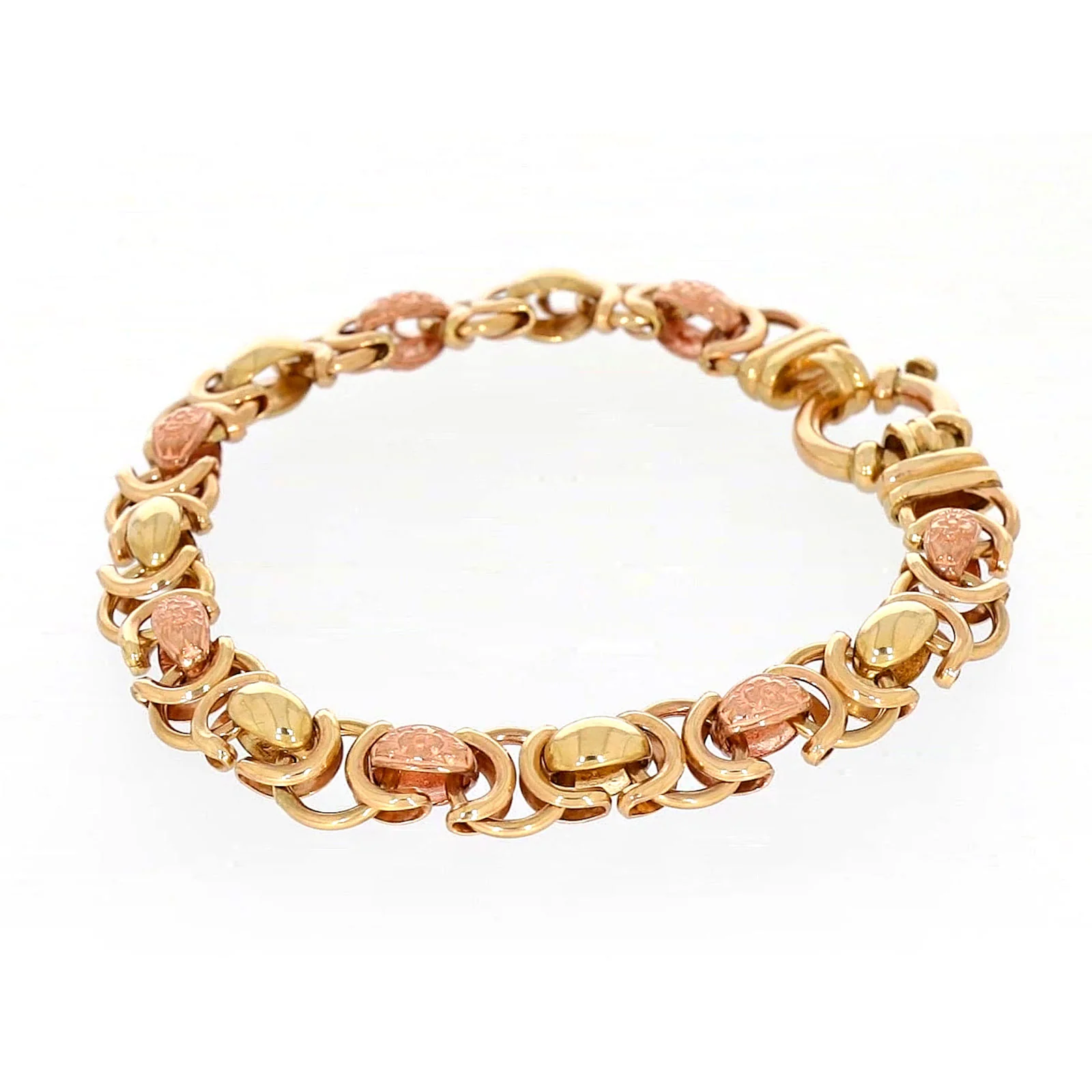 9ct Two Tone Gold 19cm Fancy Link Bracelet - Image 14