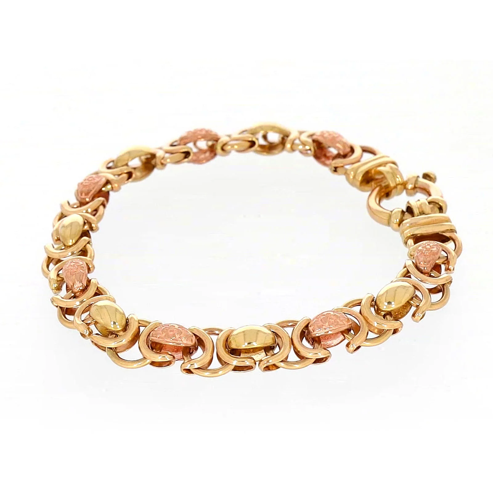 9ct Two Tone Gold 19cm Fancy Link Bracelet - Image 15