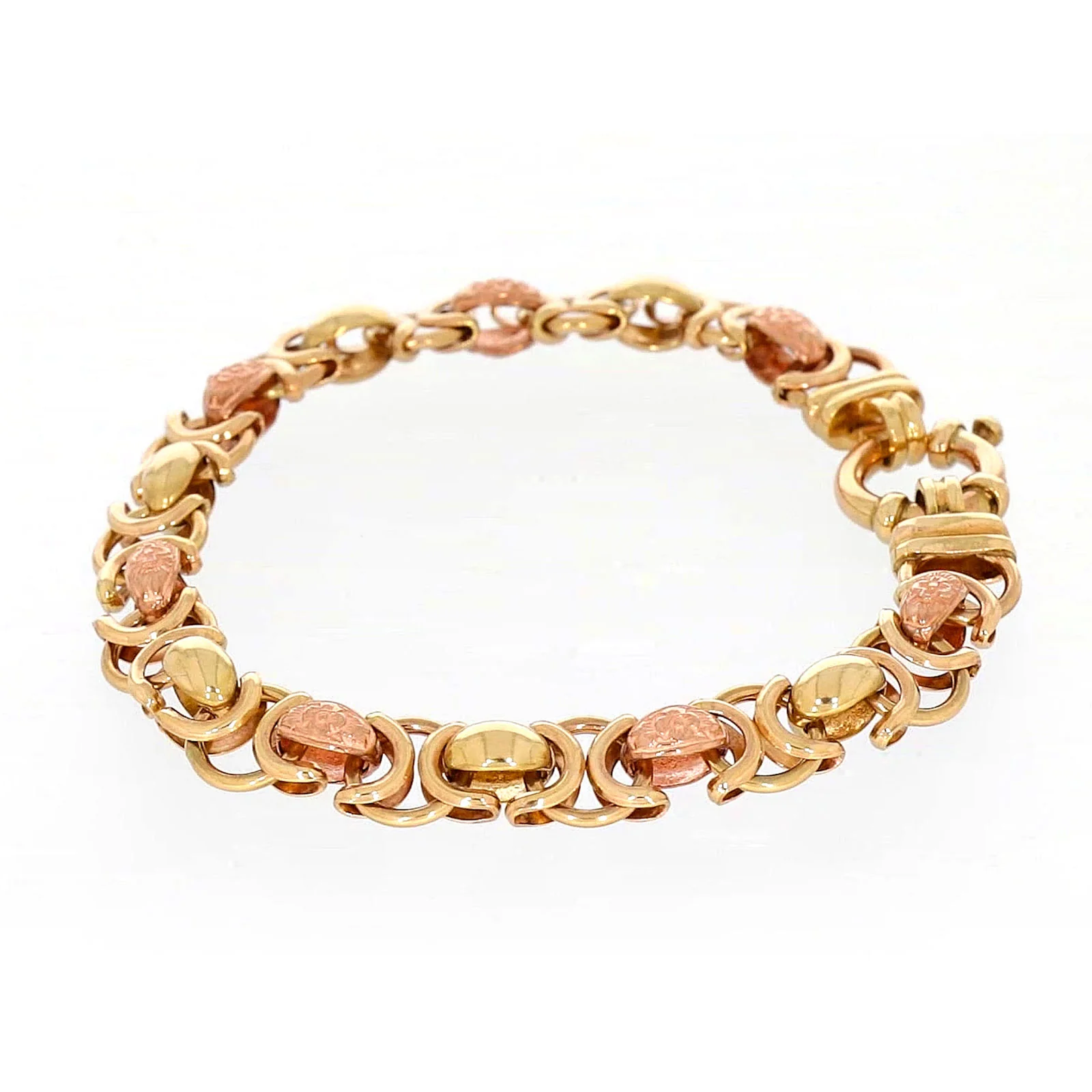9ct Two Tone Gold 19cm Fancy Link Bracelet - Image 17