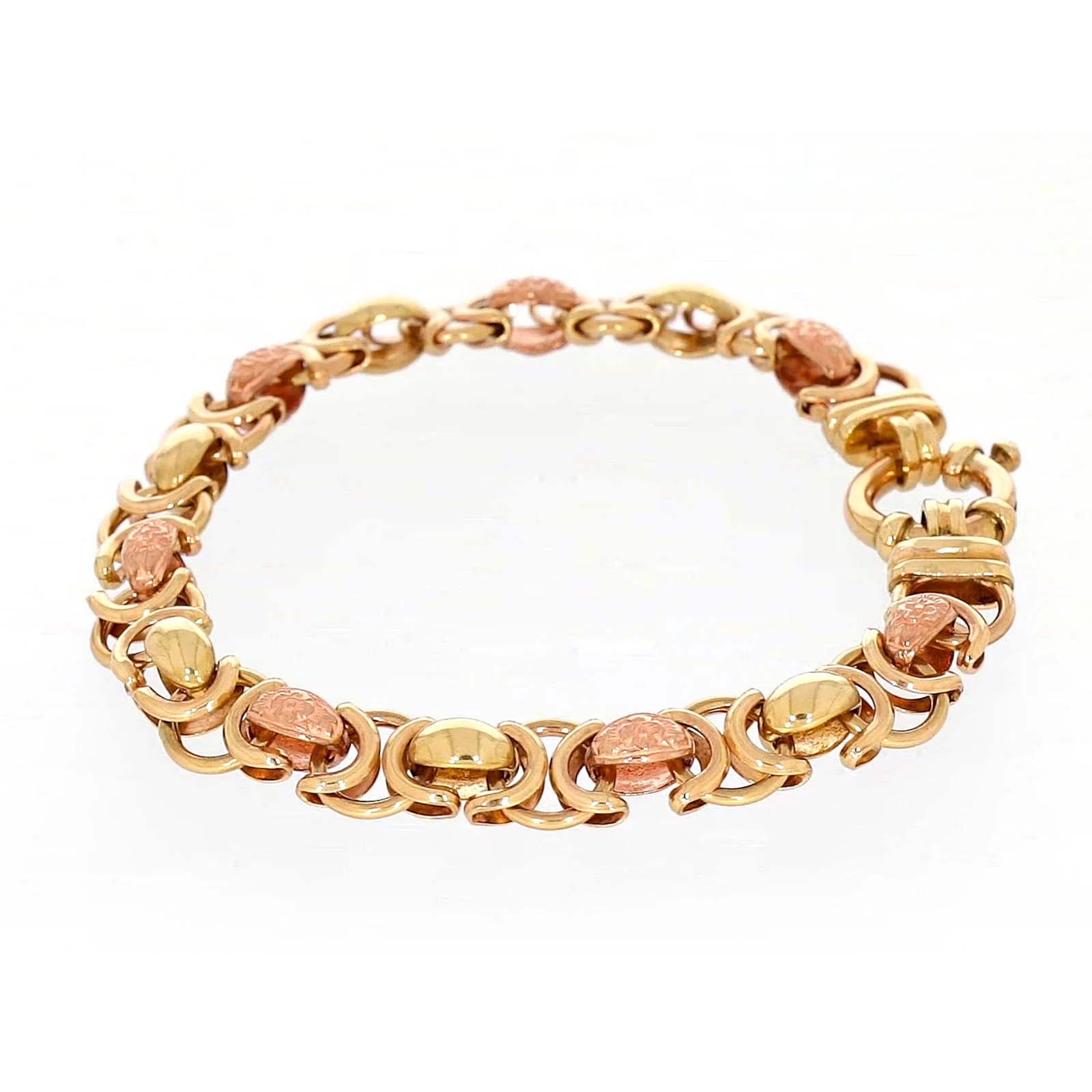 9ct Two Tone Gold 19cm Fancy Link Bracelet - Image 18