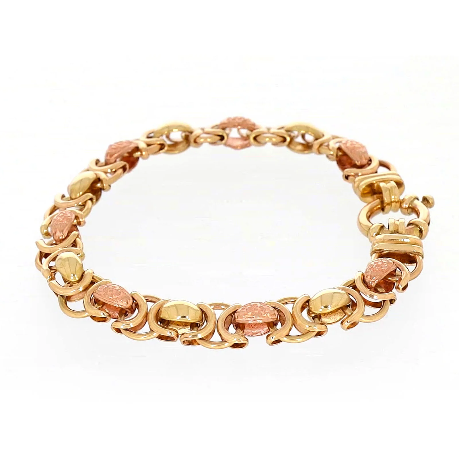 9ct Two Tone Gold 19cm Fancy Link Bracelet - Image 19