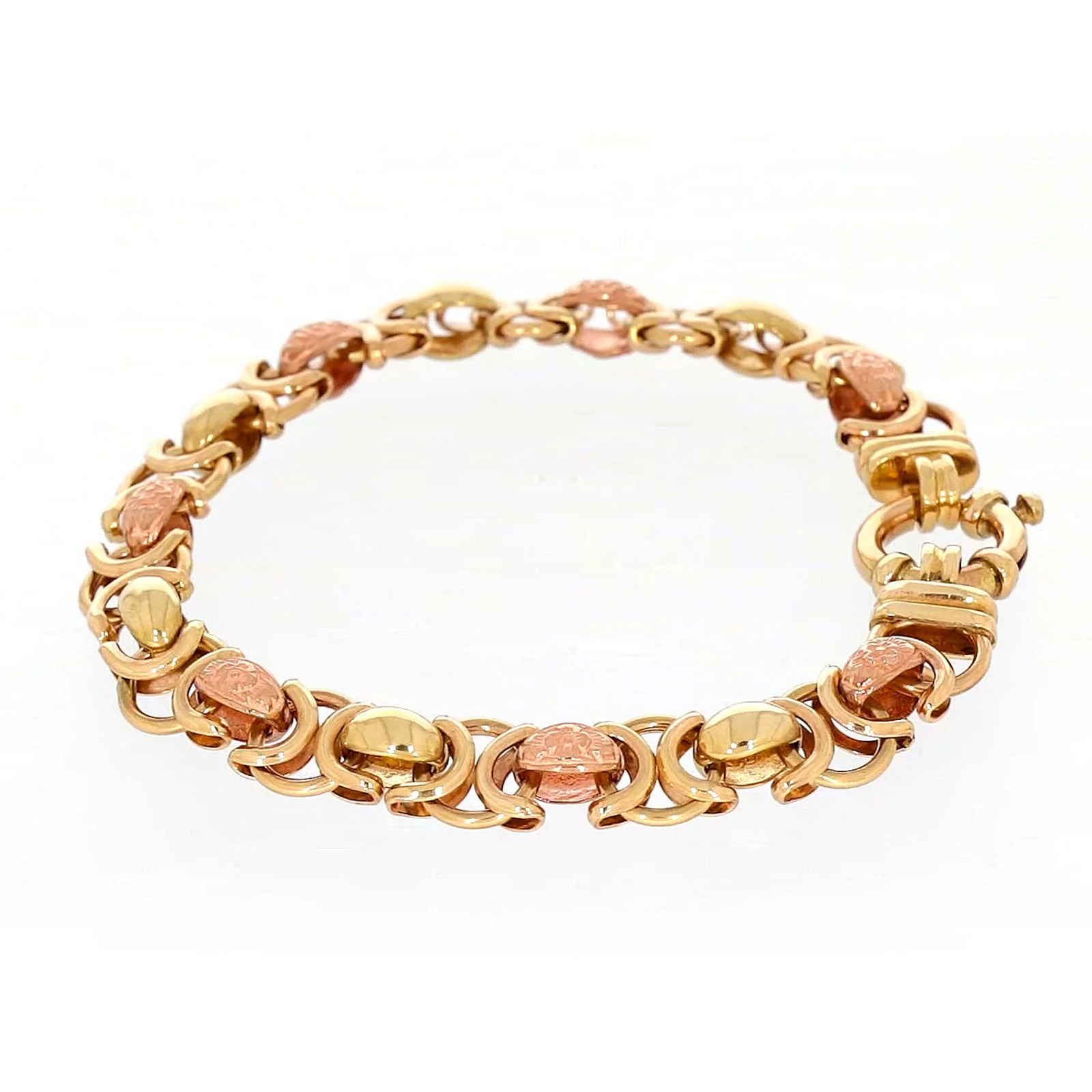 9ct Two Tone Gold 19cm Fancy Link Bracelet - Image 20