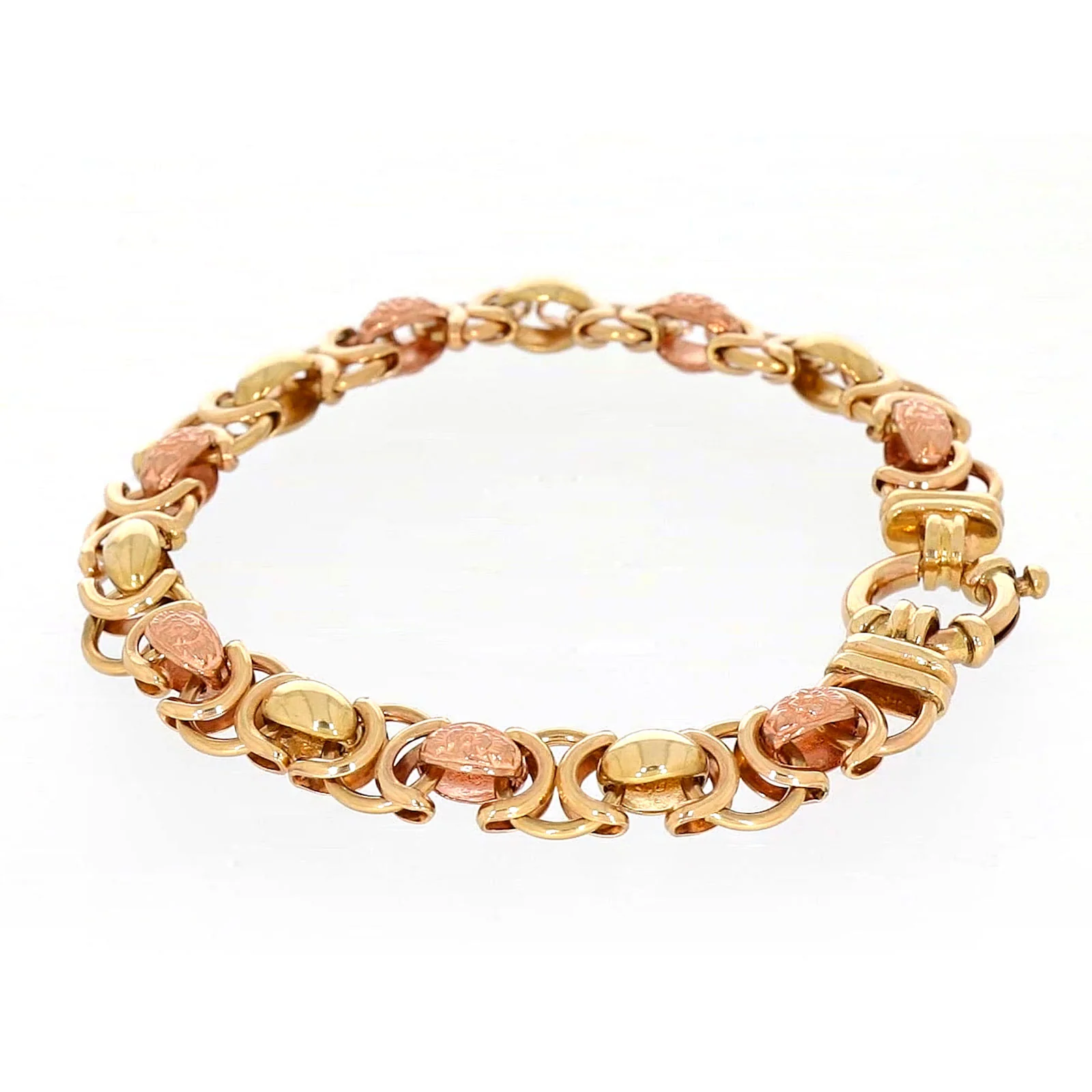 9ct Two Tone Gold 19cm Fancy Link Bracelet - Image 23