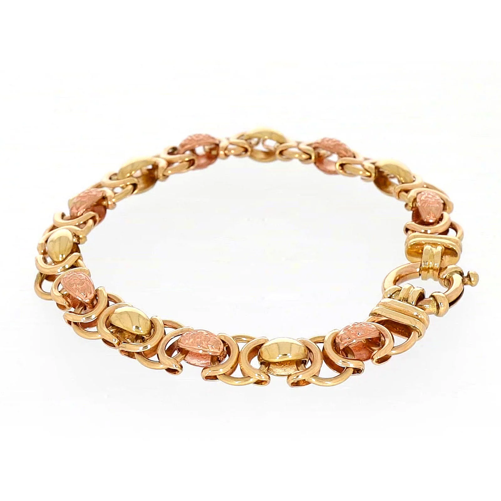 9ct Two Tone Gold 19cm Fancy Link Bracelet - Image 24