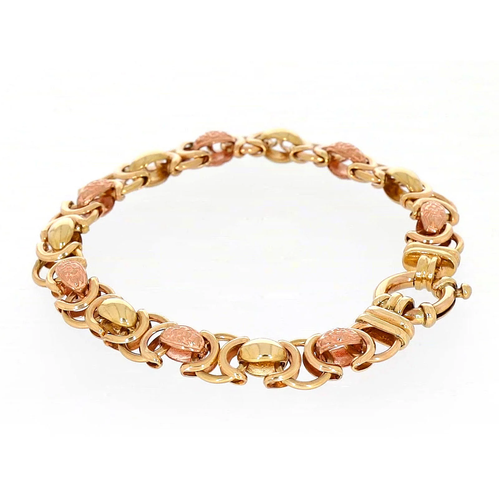 9ct Two Tone Gold 19cm Fancy Link Bracelet - Image 25