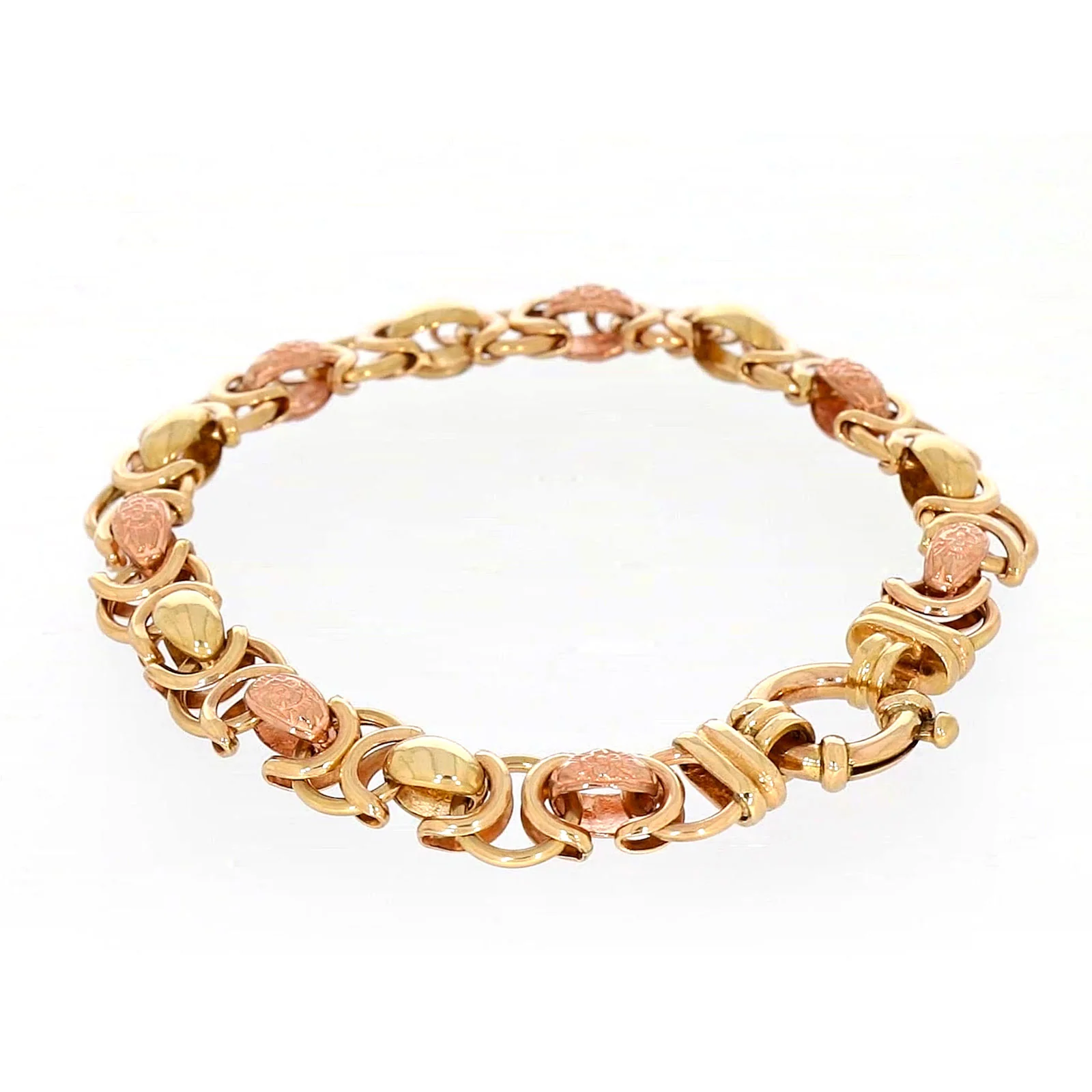 9ct Two Tone Gold 19cm Fancy Link Bracelet - Image 29