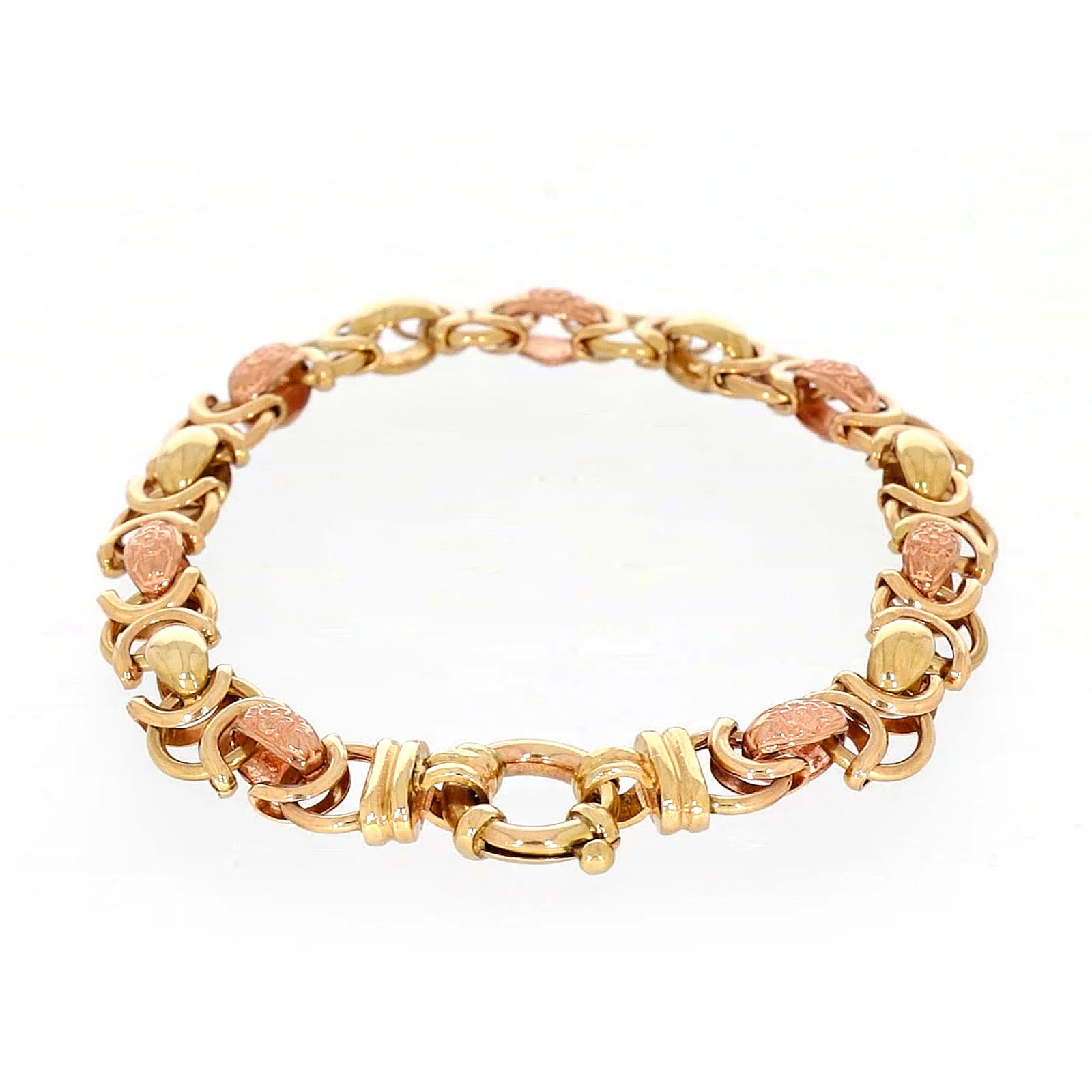 9ct Two Tone Gold 19cm Fancy Link Bracelet - Image 38
