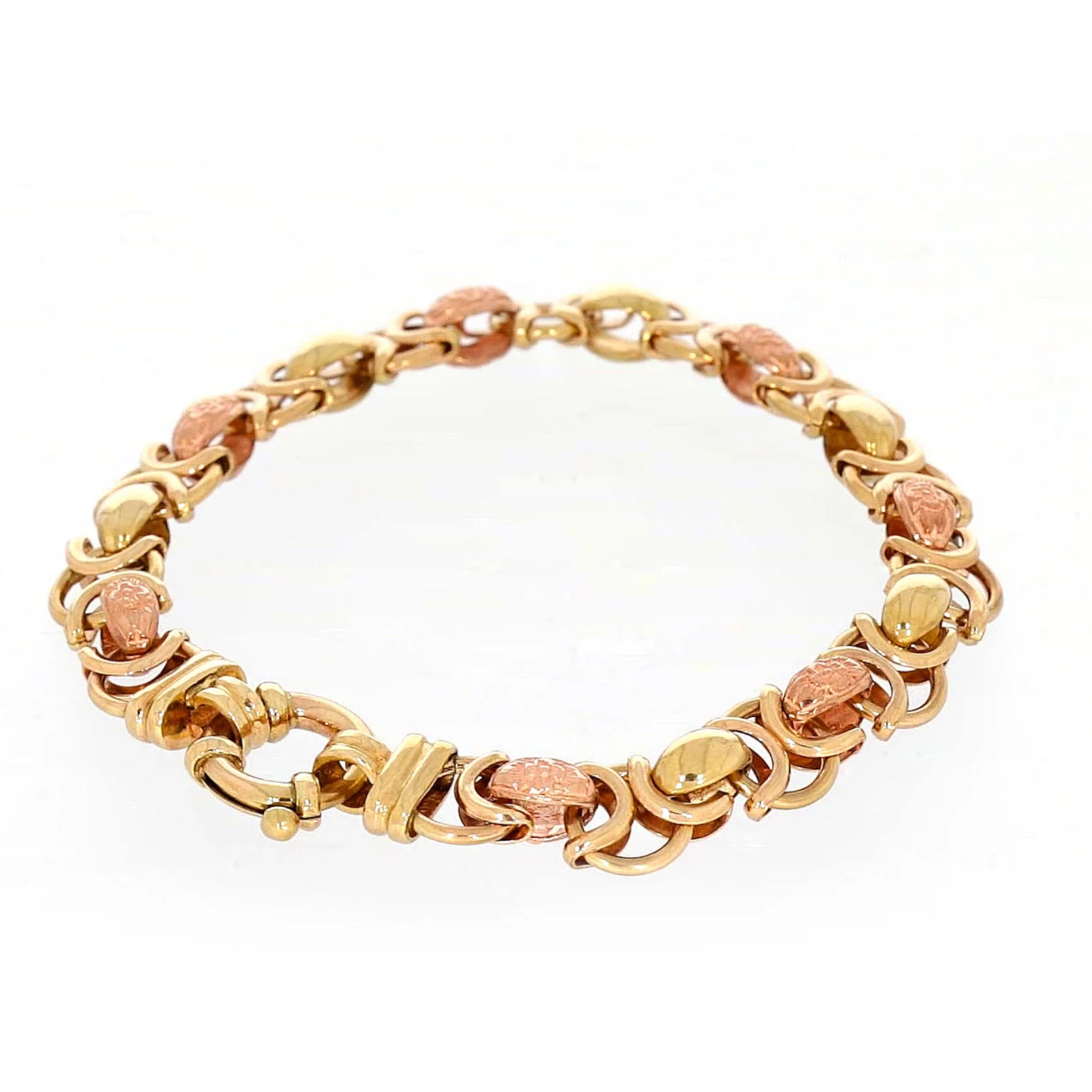 9ct Two Tone Gold 19cm Fancy Link Bracelet - Image 45