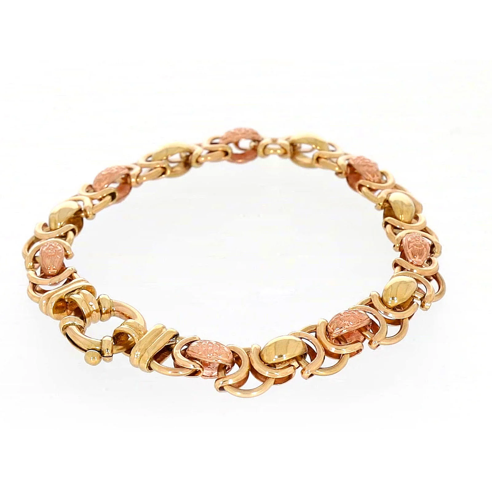 9ct Two Tone Gold 19cm Fancy Link Bracelet - Image 47