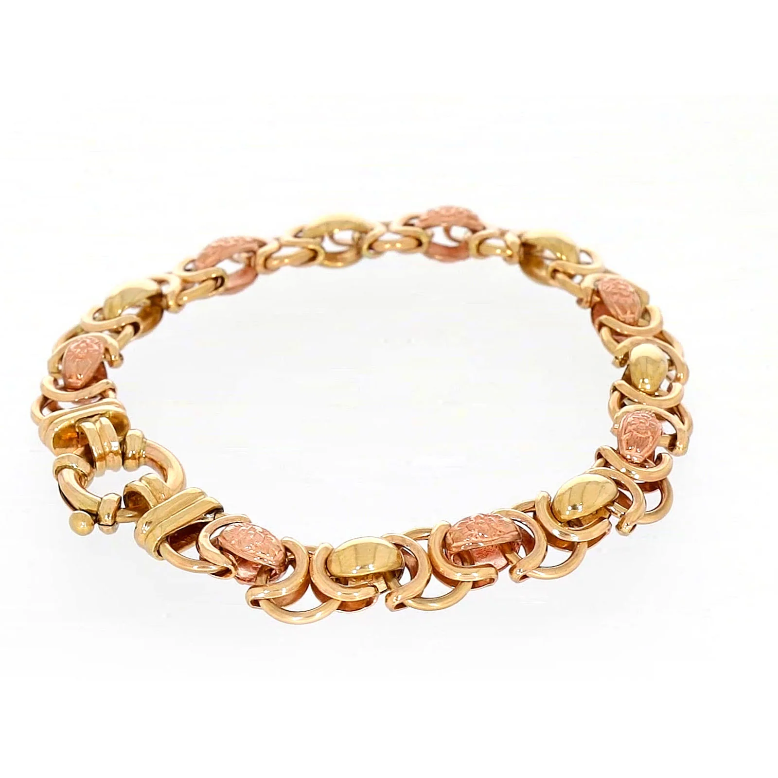 9ct Two Tone Gold 19cm Fancy Link Bracelet - Image 50