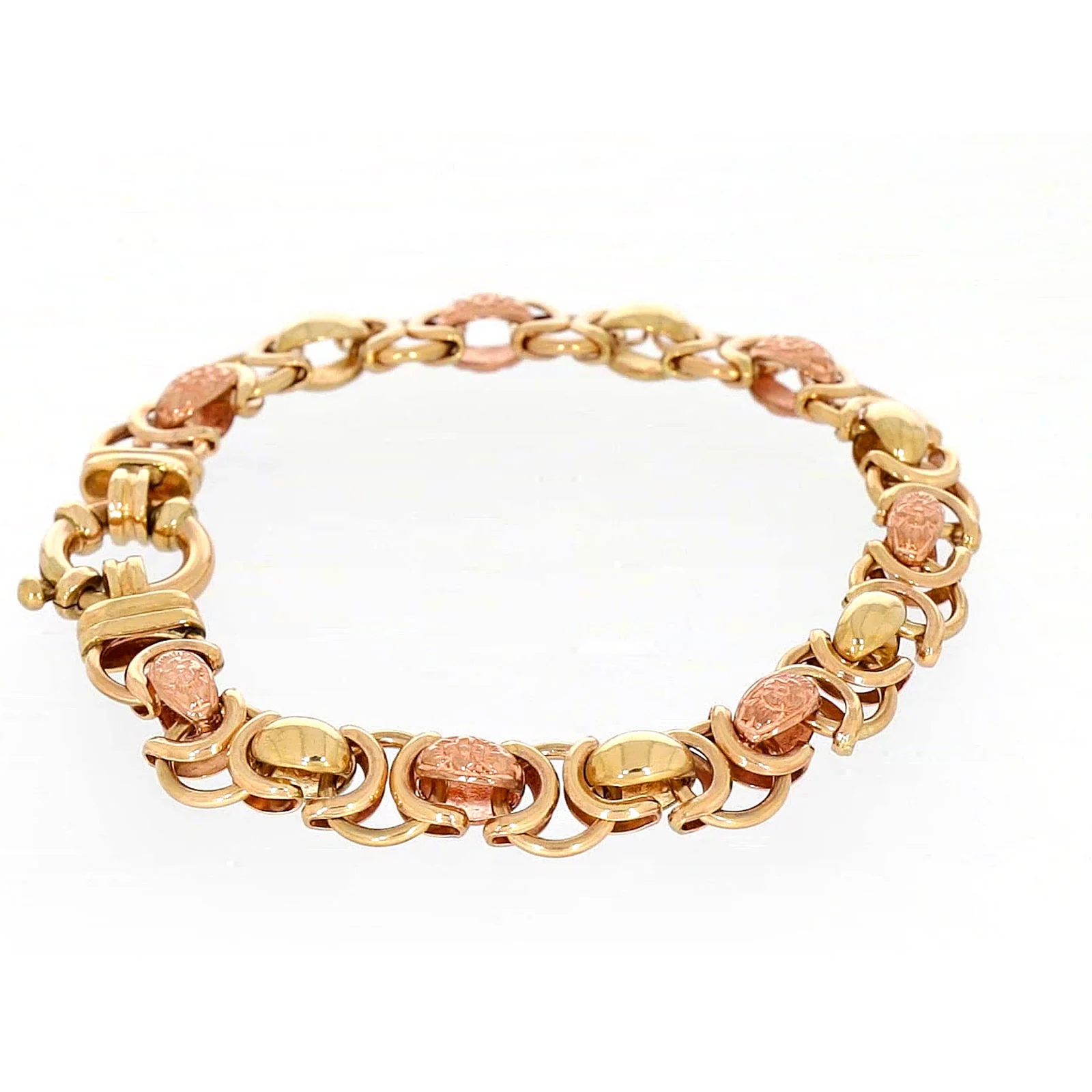 9ct Two Tone Gold 19cm Fancy Link Bracelet - Image 56
