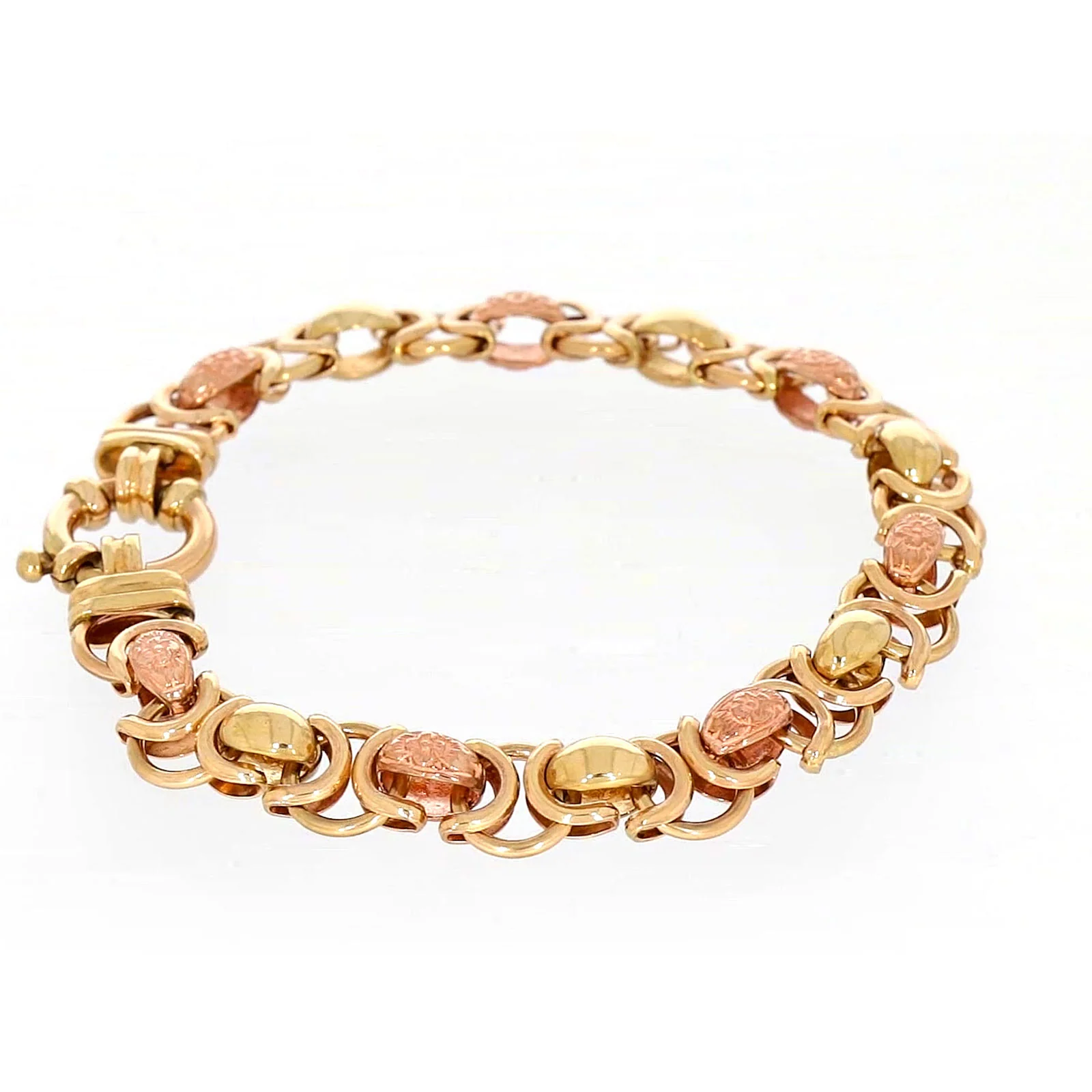 9ct Two Tone Gold 19cm Fancy Link Bracelet - Image 57