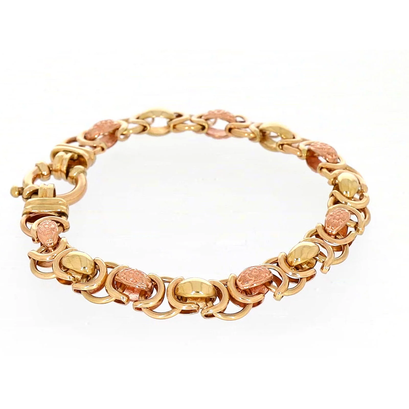 9ct Two Tone Gold 19cm Fancy Link Bracelet - Image 59