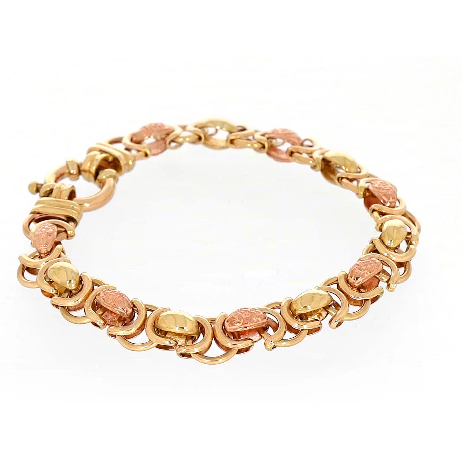 9ct Two Tone Gold 19cm Fancy Link Bracelet - Image 62