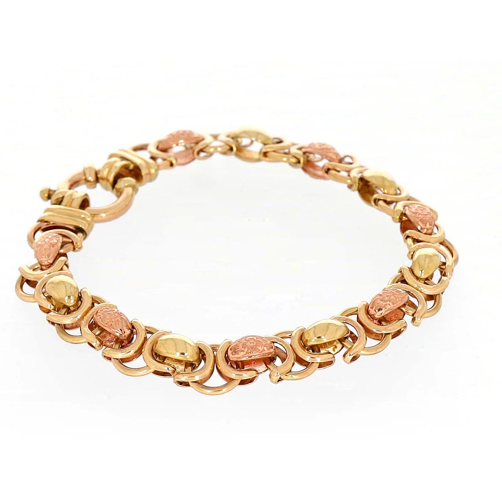 9ct Two Tone Gold 19cm Fancy Link Bracelet - Image 63