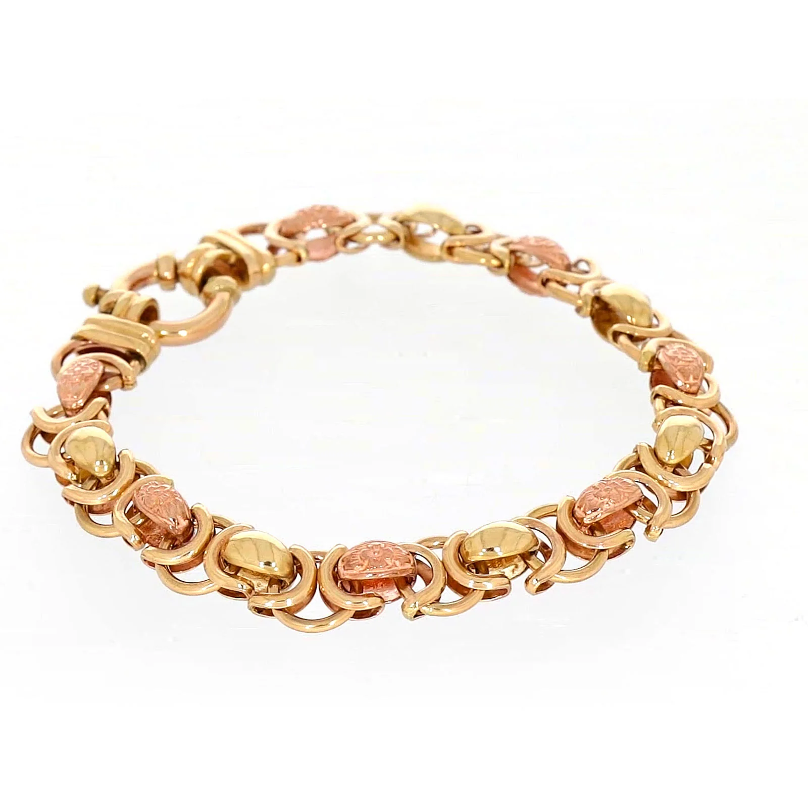 9ct Two Tone Gold 19cm Fancy Link Bracelet - Image 64