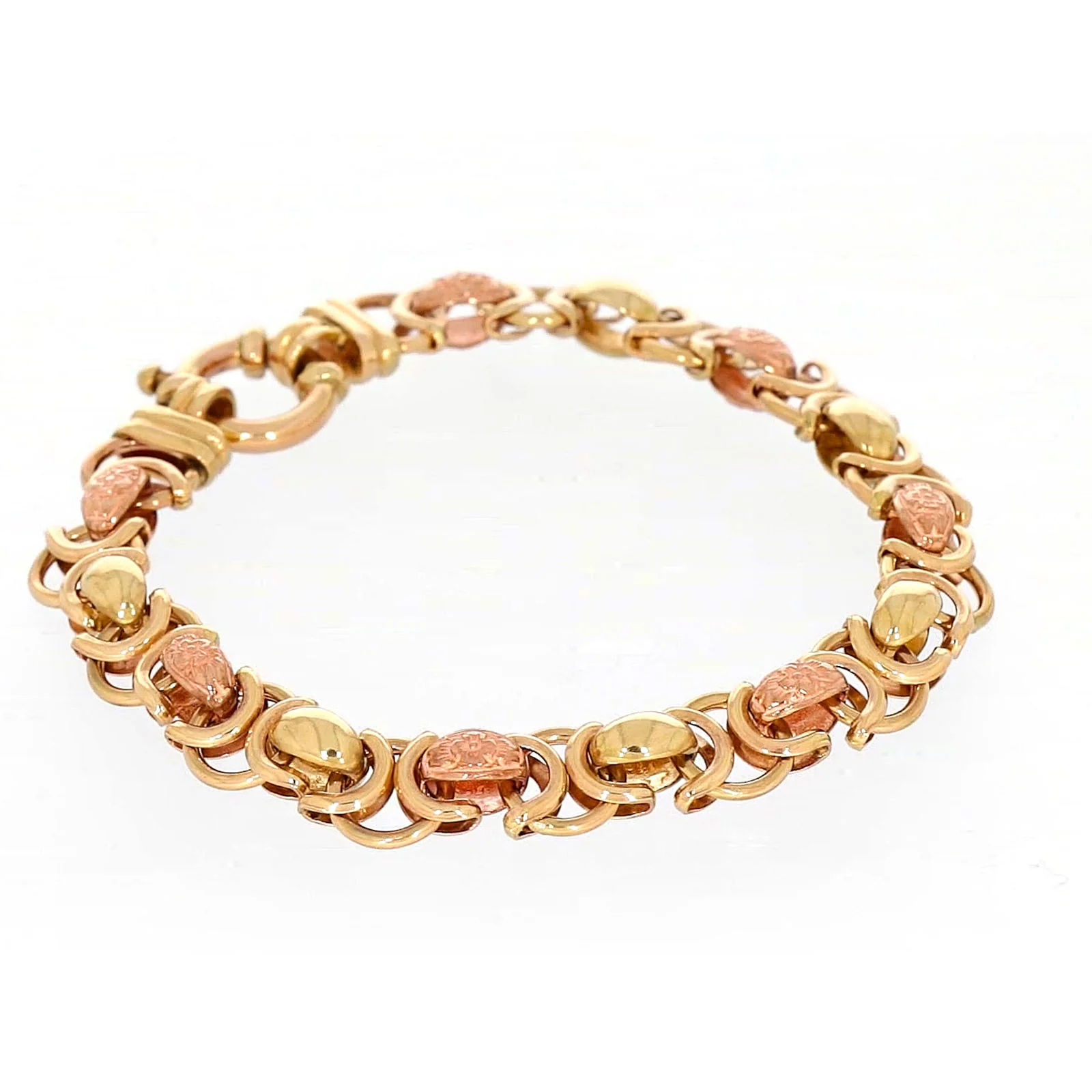 9ct Two Tone Gold 19cm Fancy Link Bracelet - Image 65