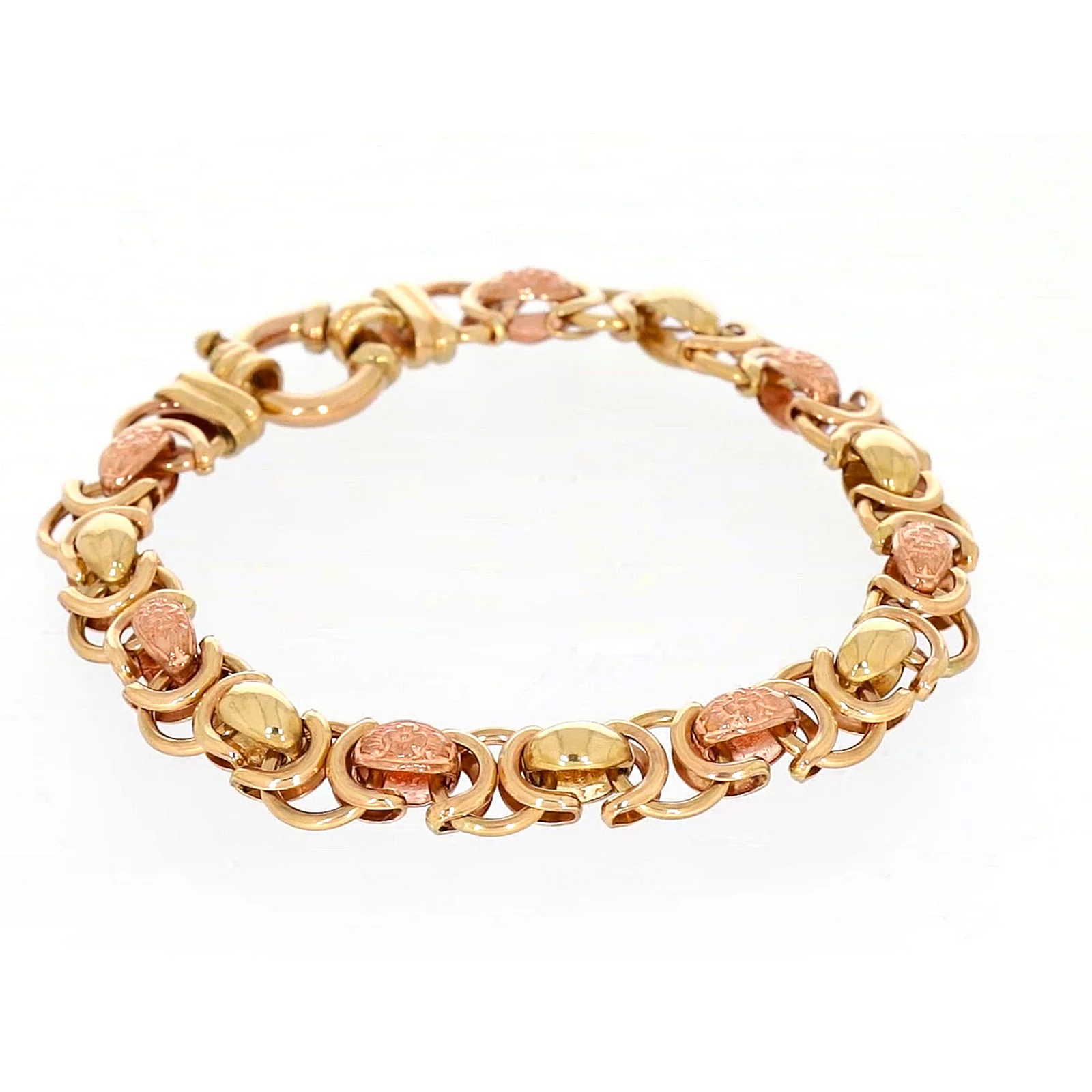 9ct Two Tone Gold 19cm Fancy Link Bracelet - Image 67