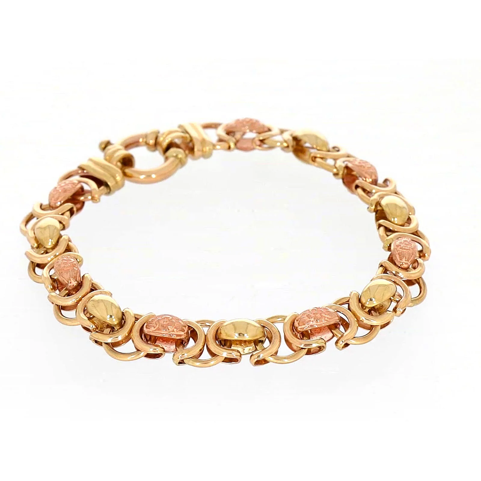 9ct Two Tone Gold 19cm Fancy Link Bracelet - Image 68
