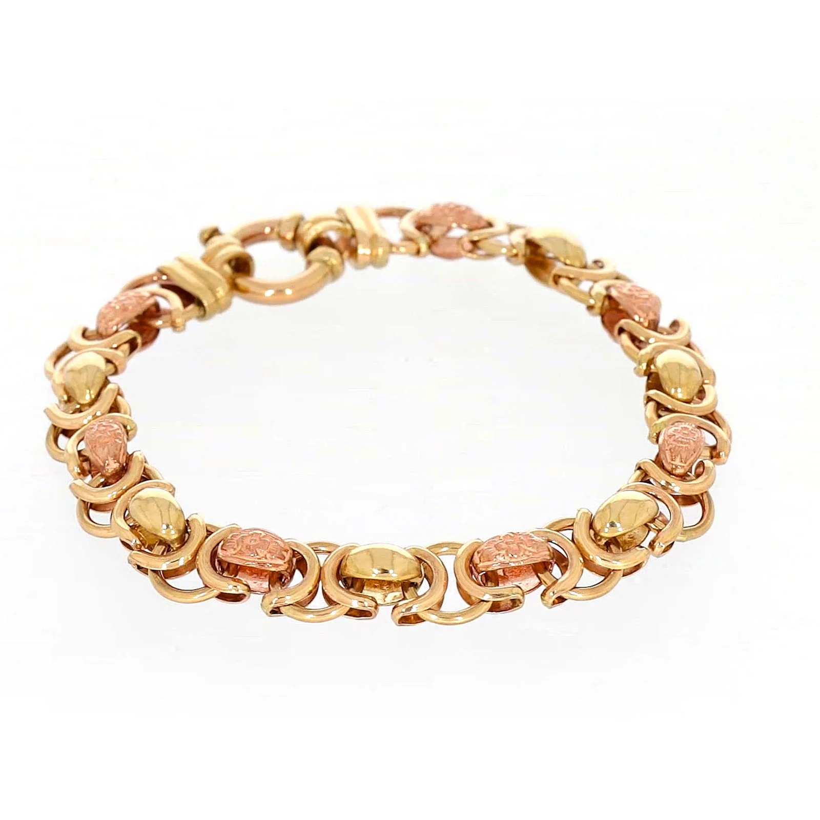 9ct Two Tone Gold 19cm Fancy Link Bracelet - Image 69
