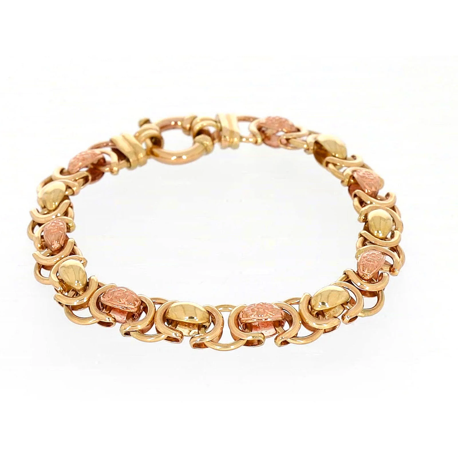 9ct Two Tone Gold 19cm Fancy Link Bracelet - Image 71