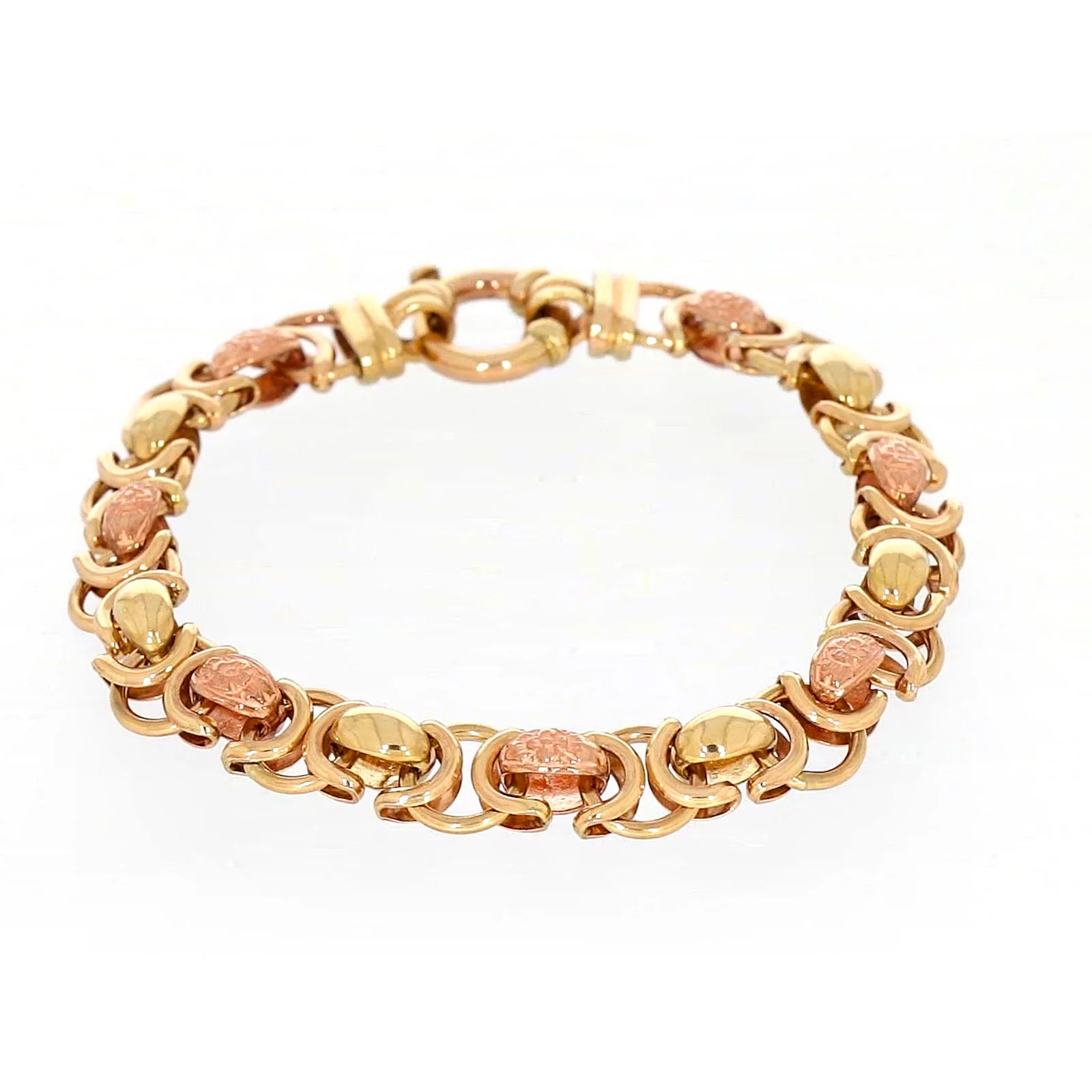 9ct Two Tone Gold 19cm Fancy Link Bracelet - Image 73