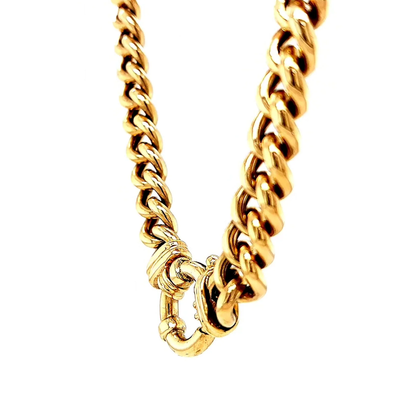 9ct Yellow Gold 45cm Hollow Curb Chain with Bolt Ring Necklace - Image 15