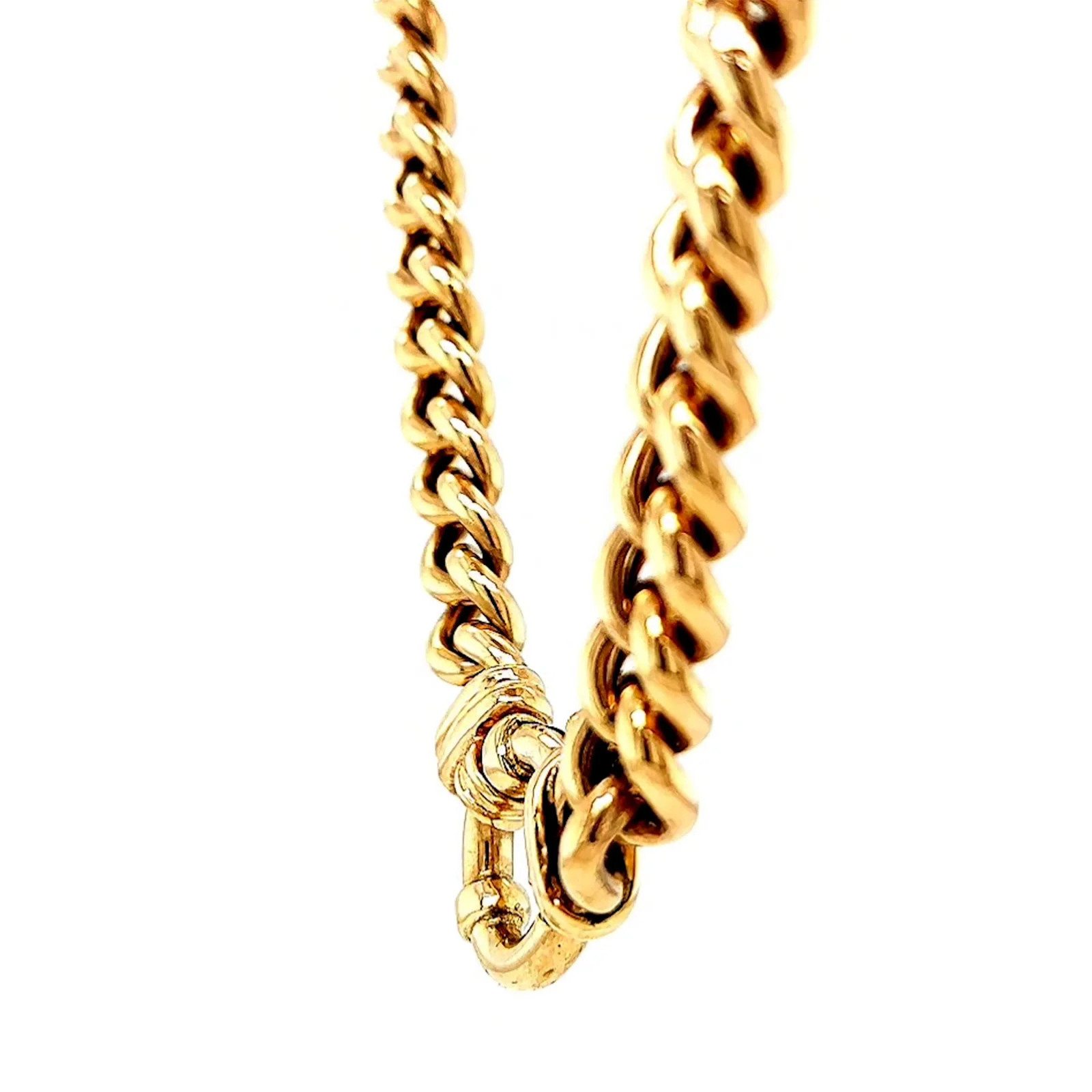 9ct Yellow Gold 45cm Hollow Curb Chain with Bolt Ring Necklace - Image 17