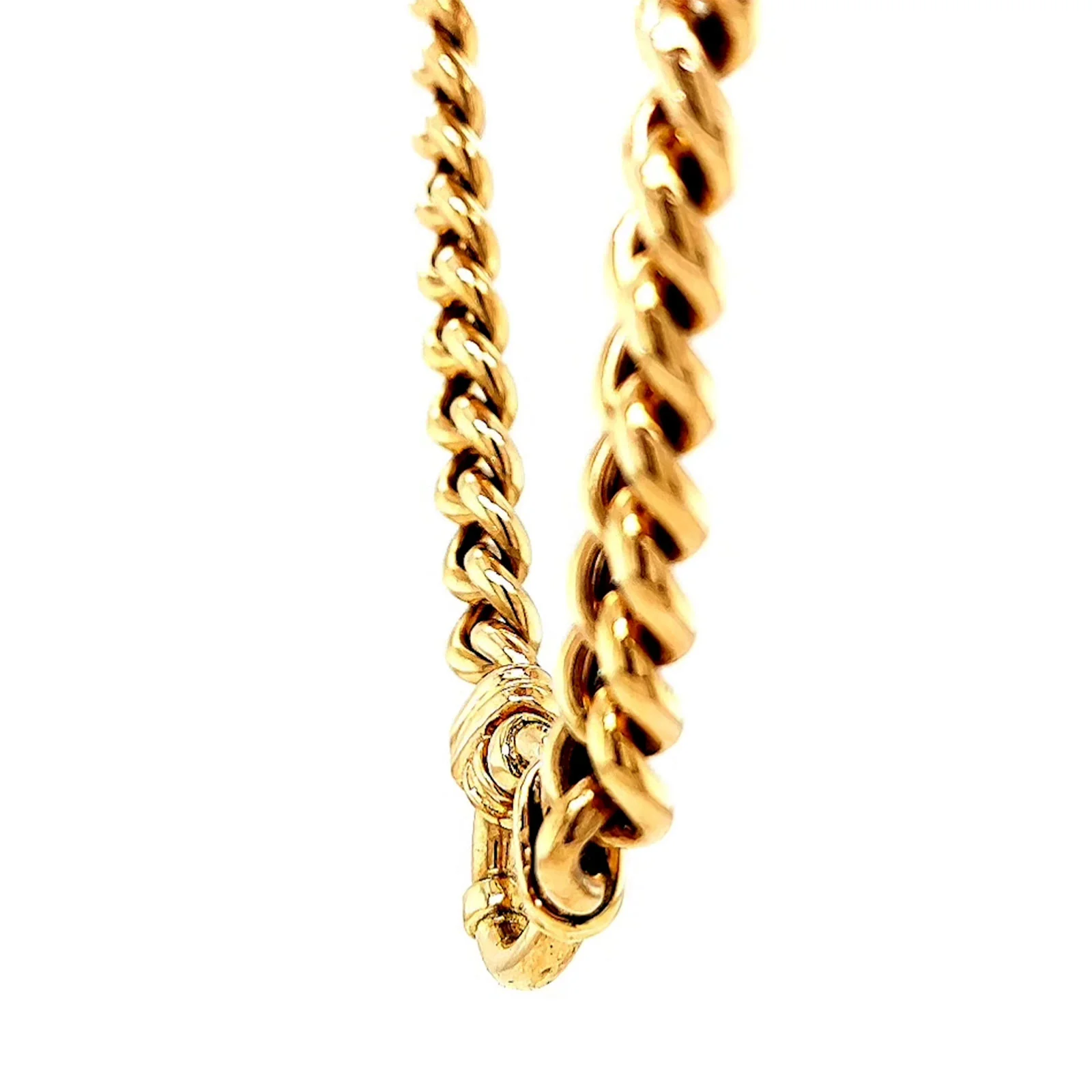9ct Yellow Gold 45cm Hollow Curb Chain with Bolt Ring Necklace - Image 18