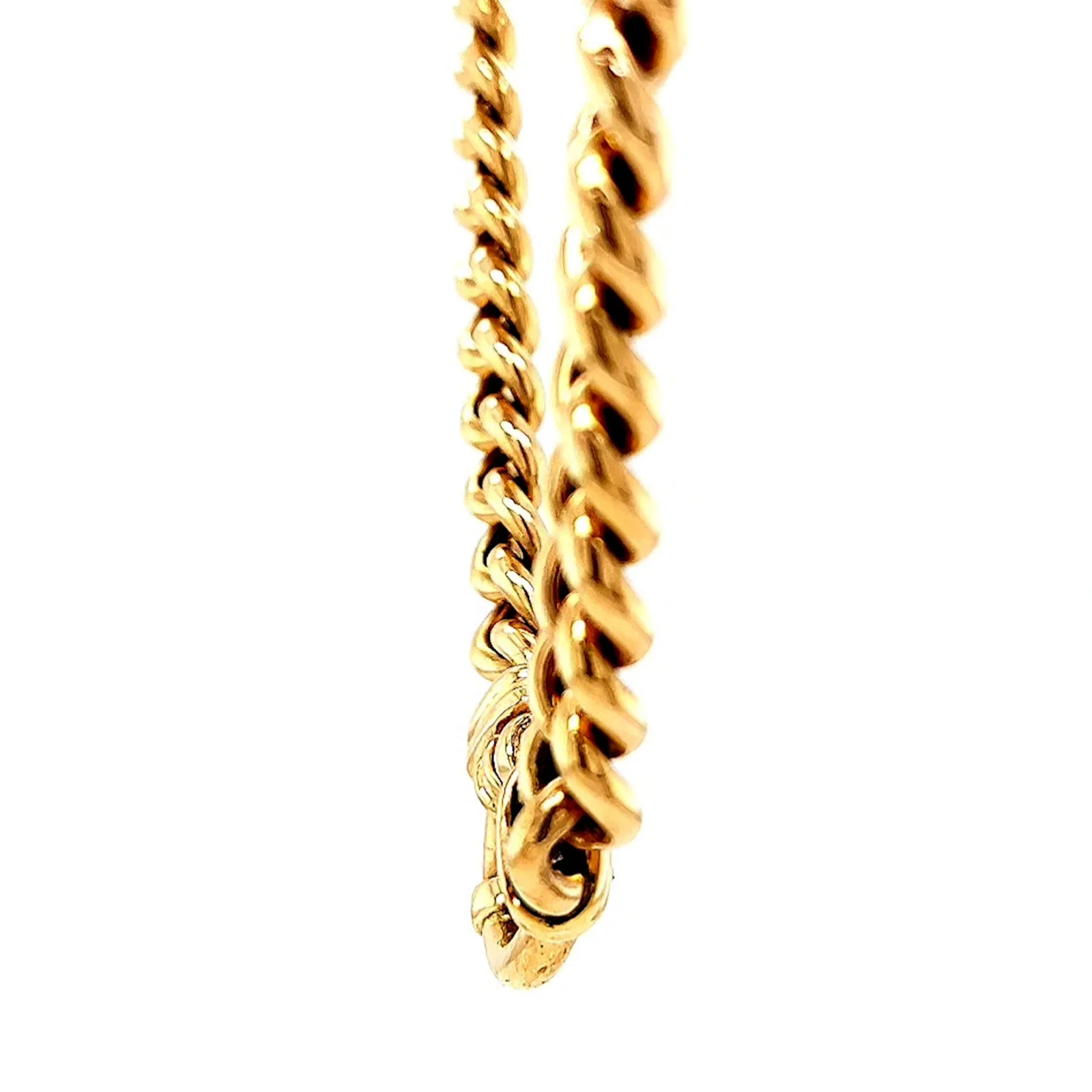 9ct Yellow Gold 45cm Hollow Curb Chain with Bolt Ring Necklace - Image 19