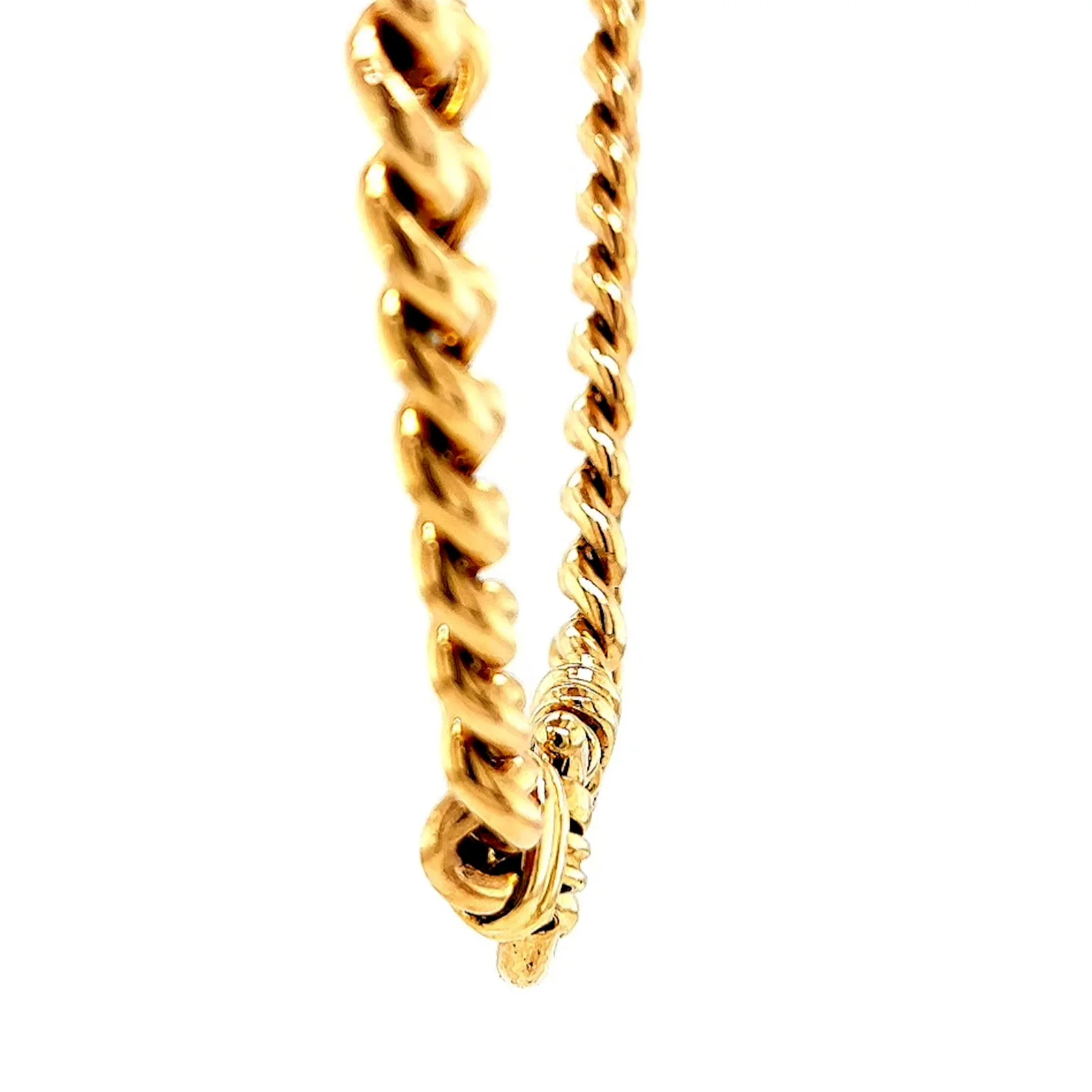 9ct Yellow Gold 45cm Hollow Curb Chain with Bolt Ring Necklace - Image 23