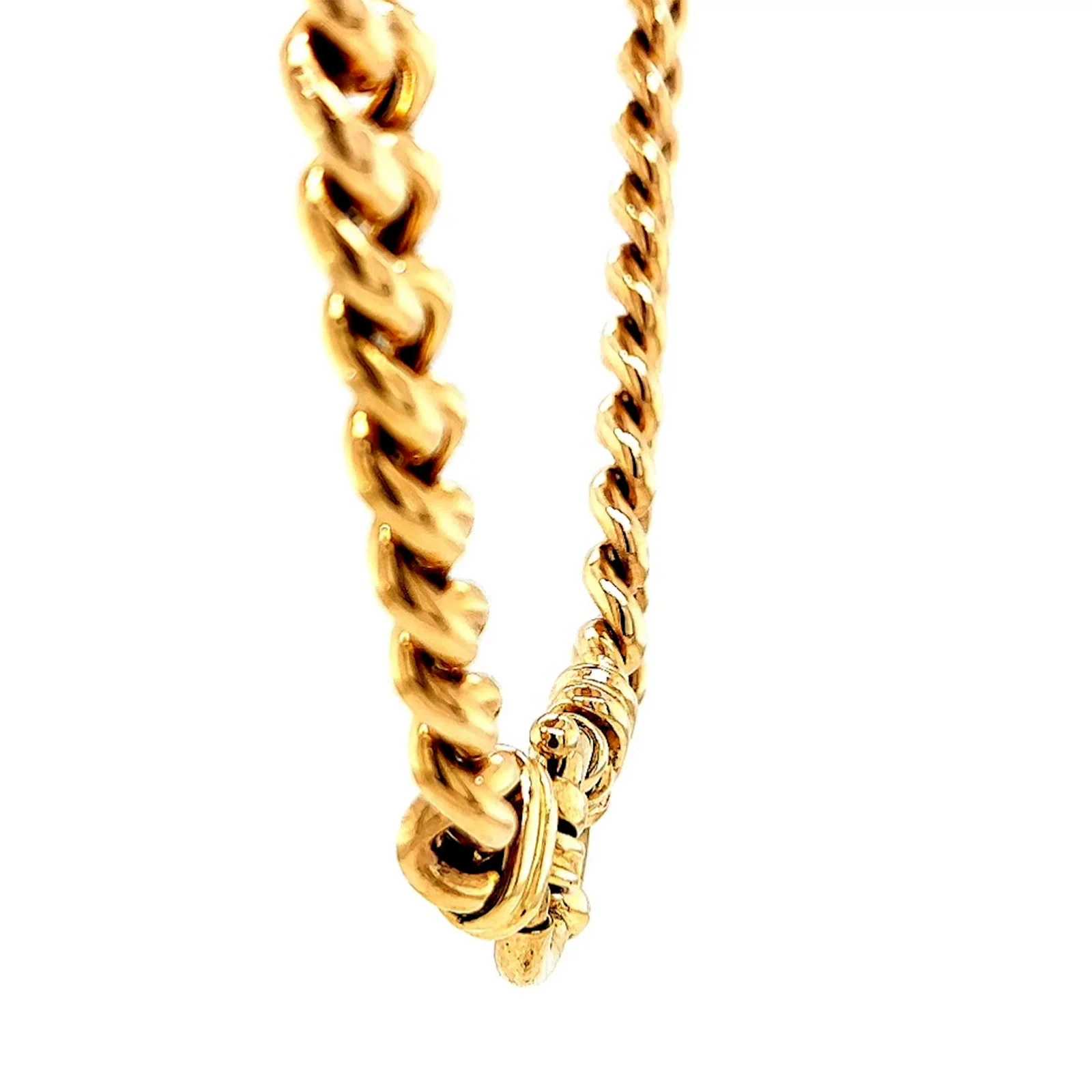 9ct Yellow Gold 45cm Hollow Curb Chain with Bolt Ring Necklace - Image 24