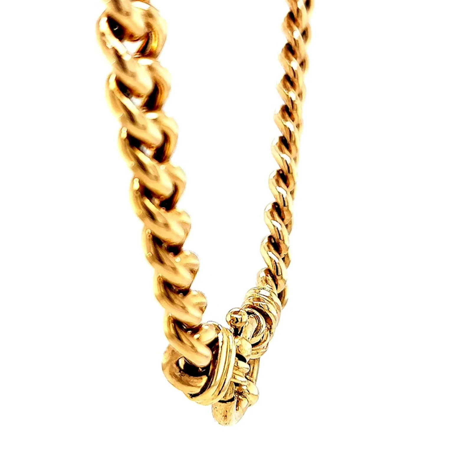 9ct Yellow Gold 45cm Hollow Curb Chain with Bolt Ring Necklace - Image 25