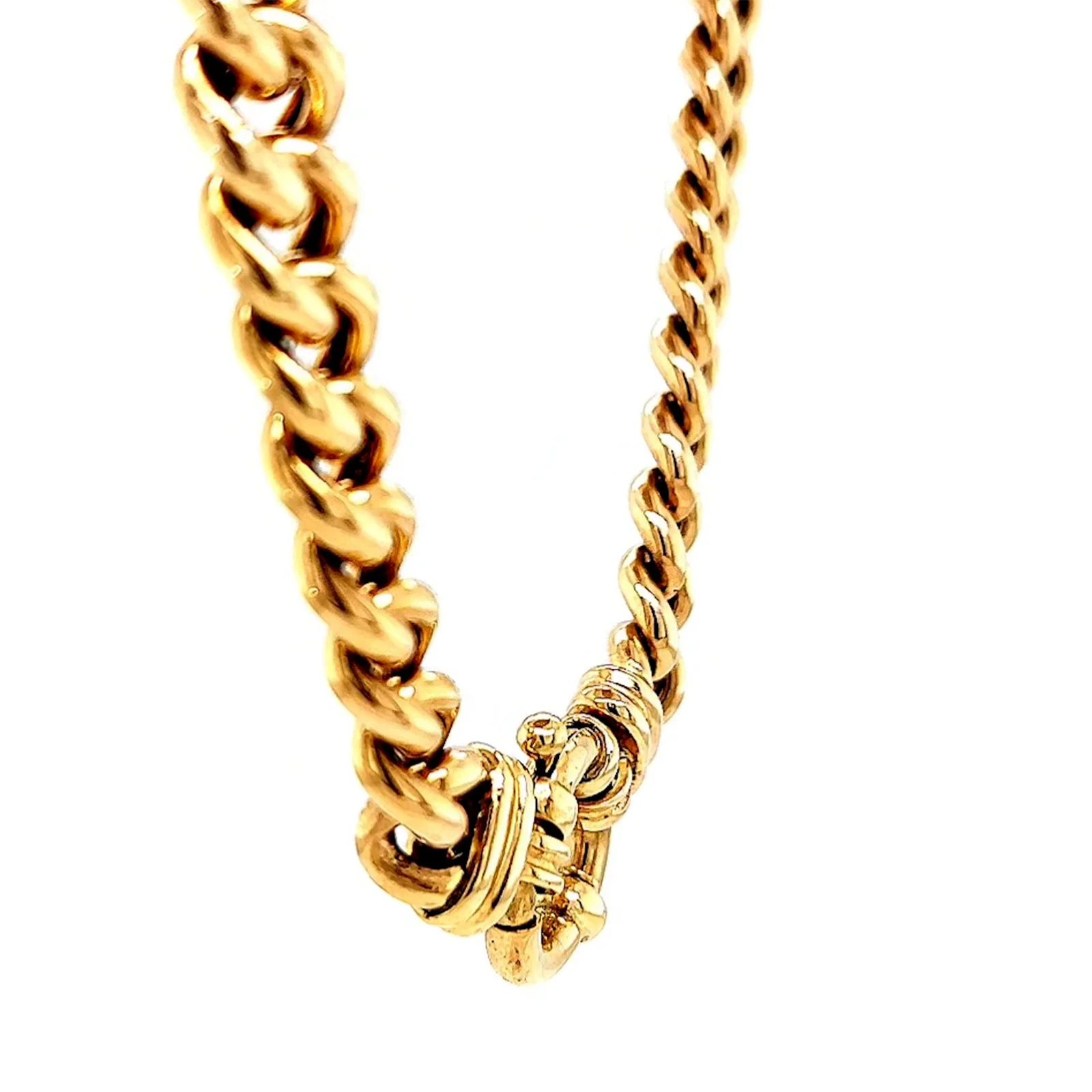 9ct Yellow Gold 45cm Hollow Curb Chain with Bolt Ring Necklace - Image 26