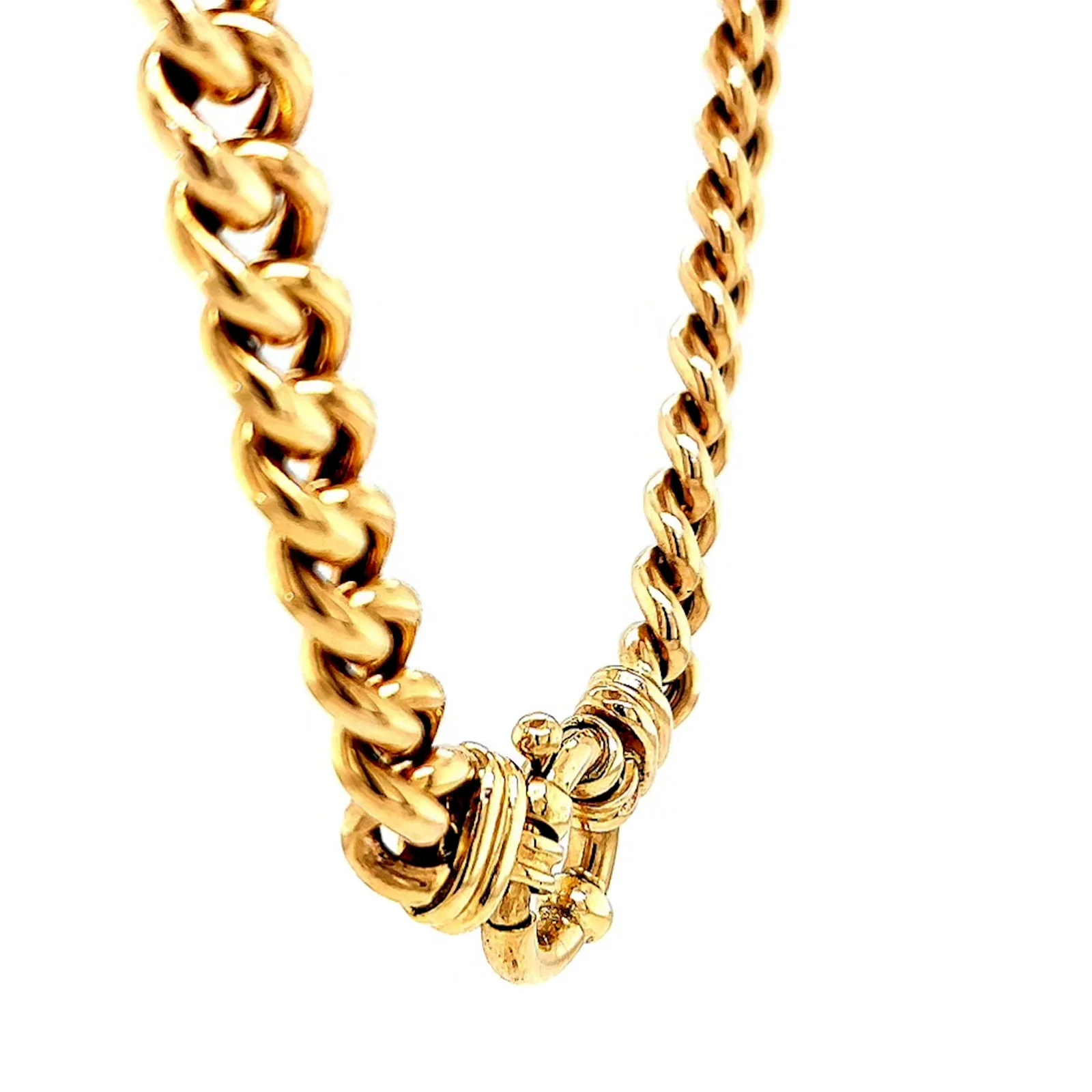 9ct Yellow Gold 45cm Hollow Curb Chain with Bolt Ring Necklace - Image 27