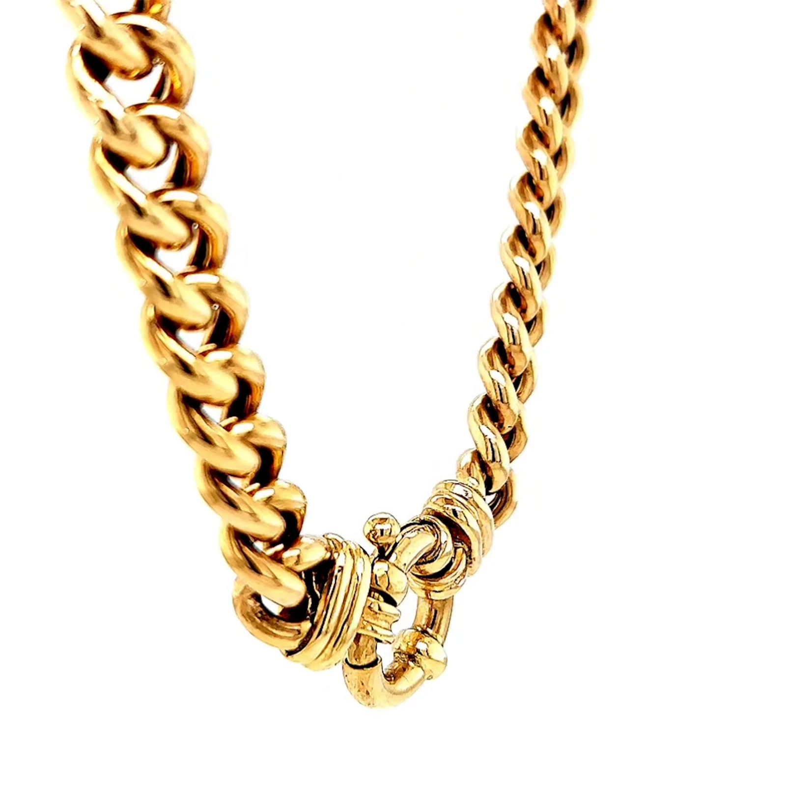 9ct Yellow Gold 45cm Hollow Curb Chain with Bolt Ring Necklace - Image 28