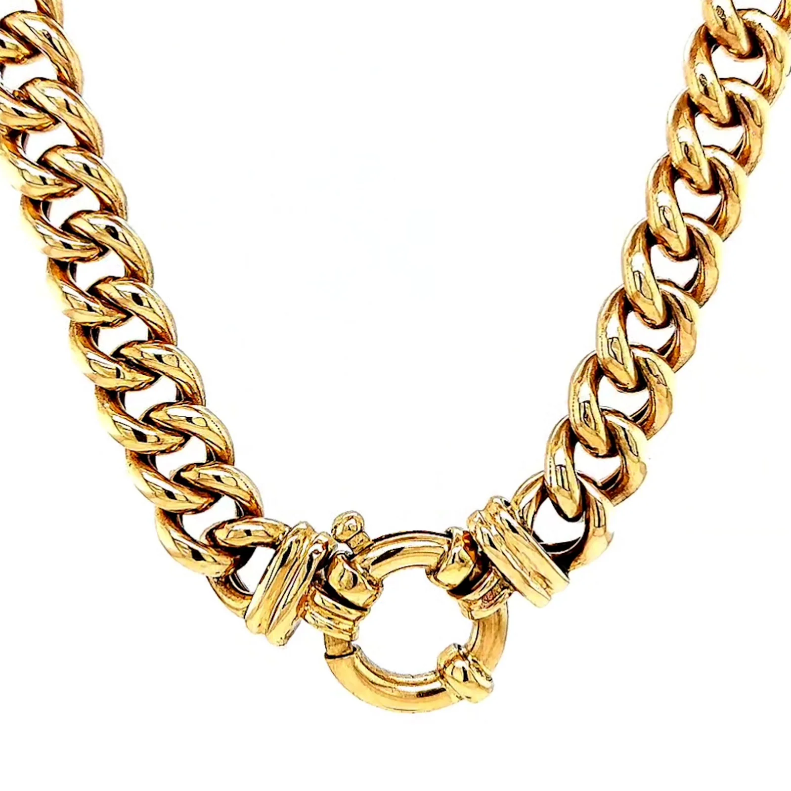 9ct Yellow Gold 45cm Hollow Curb Chain with Bolt Ring Necklace - Image 39