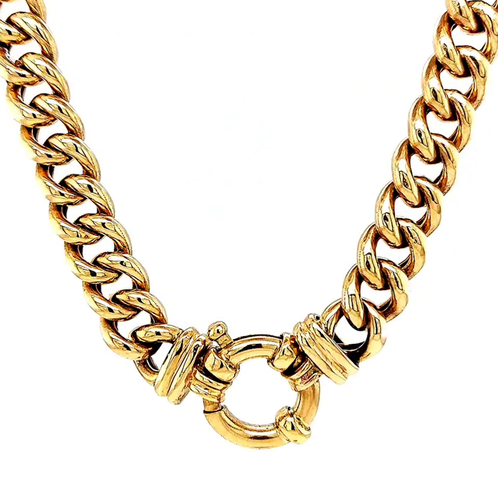 9ct Yellow Gold 45cm Hollow Curb Chain with Bolt Ring Necklace - Image 40
