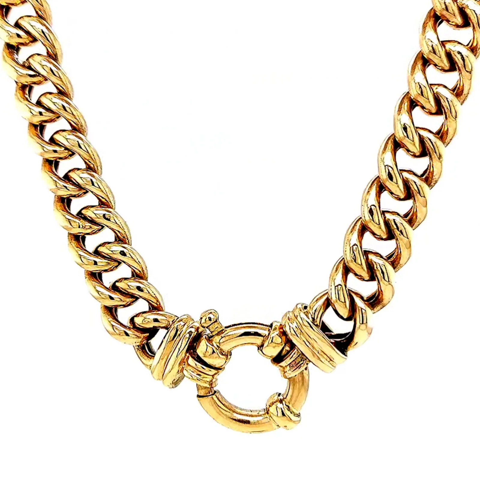 9ct Yellow Gold 45cm Hollow Curb Chain with Bolt Ring Necklace - Image 41