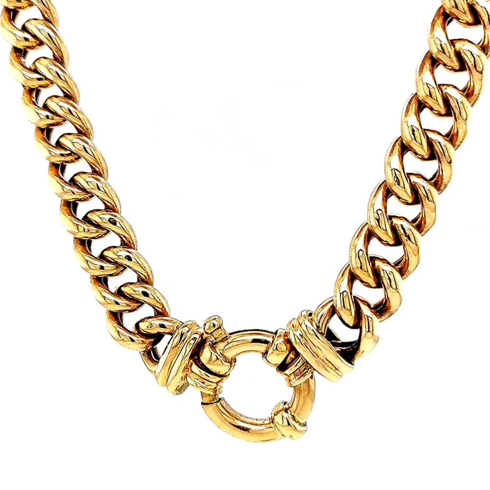 9ct Yellow Gold 45cm Hollow Curb Chain with Bolt Ring Necklace - Image 42