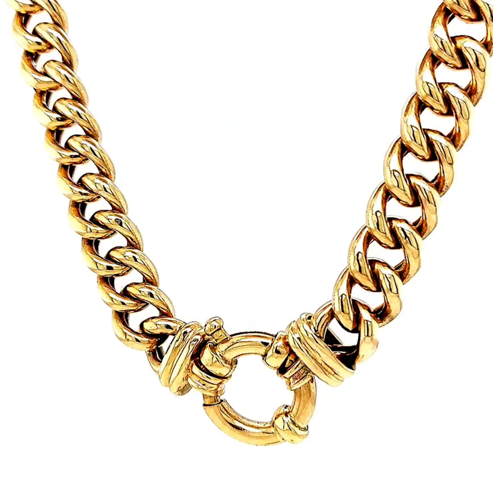 9ct Yellow Gold 45cm Hollow Curb Chain with Bolt Ring Necklace - Image 43