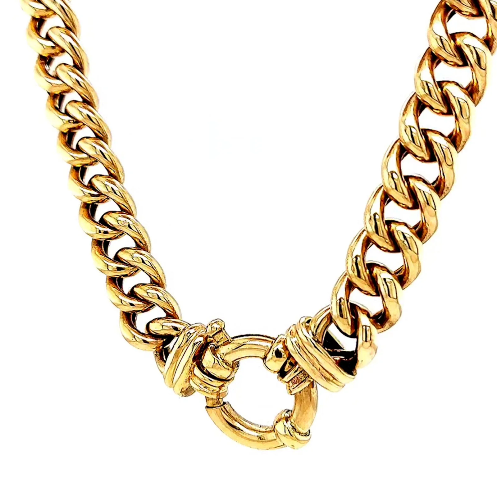 9ct Yellow Gold 45cm Hollow Curb Chain with Bolt Ring Necklace - Image 44