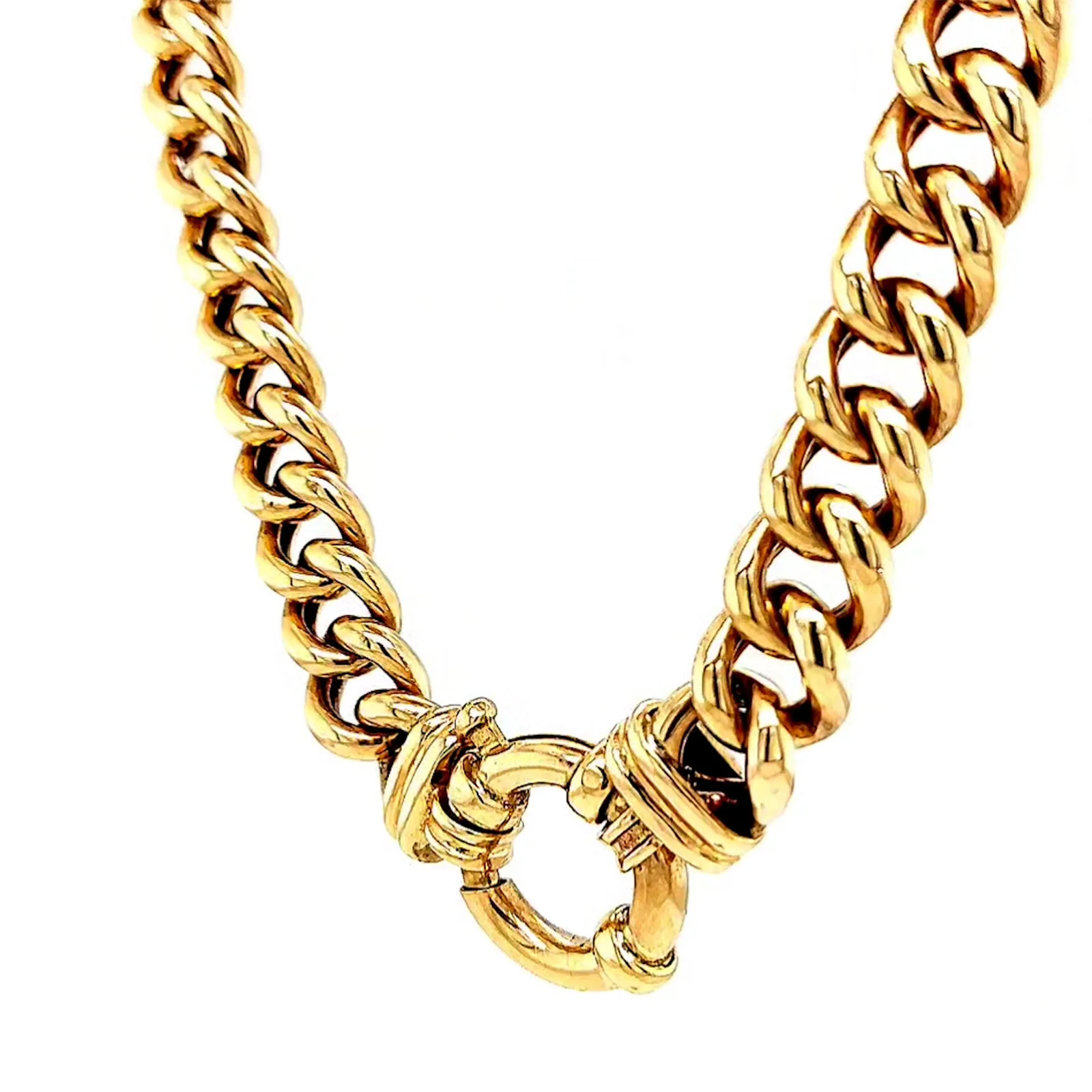 9ct Yellow Gold 45cm Hollow Curb Chain with Bolt Ring Necklace - Image 47