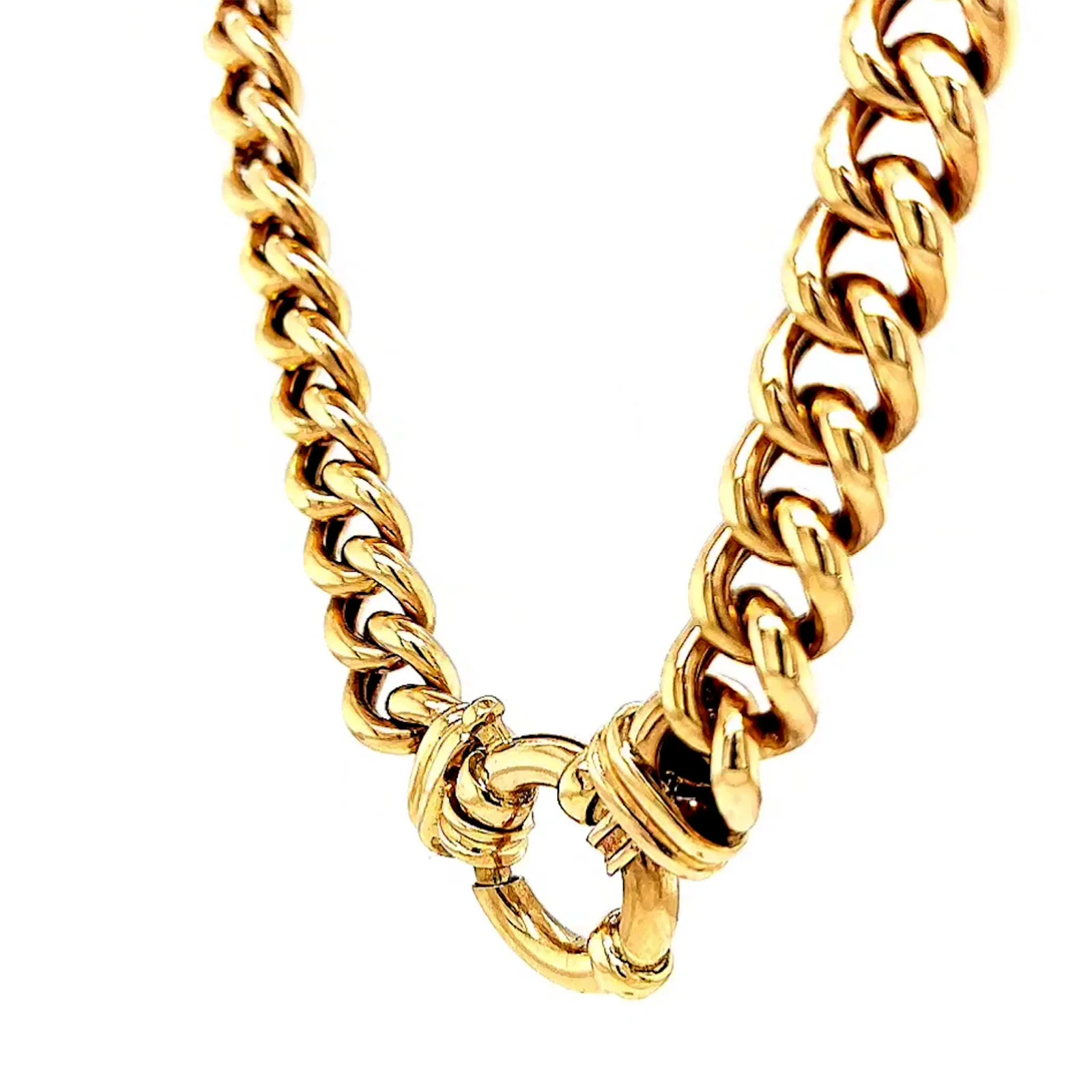 9ct Yellow Gold 45cm Hollow Curb Chain with Bolt Ring Necklace - Image 49