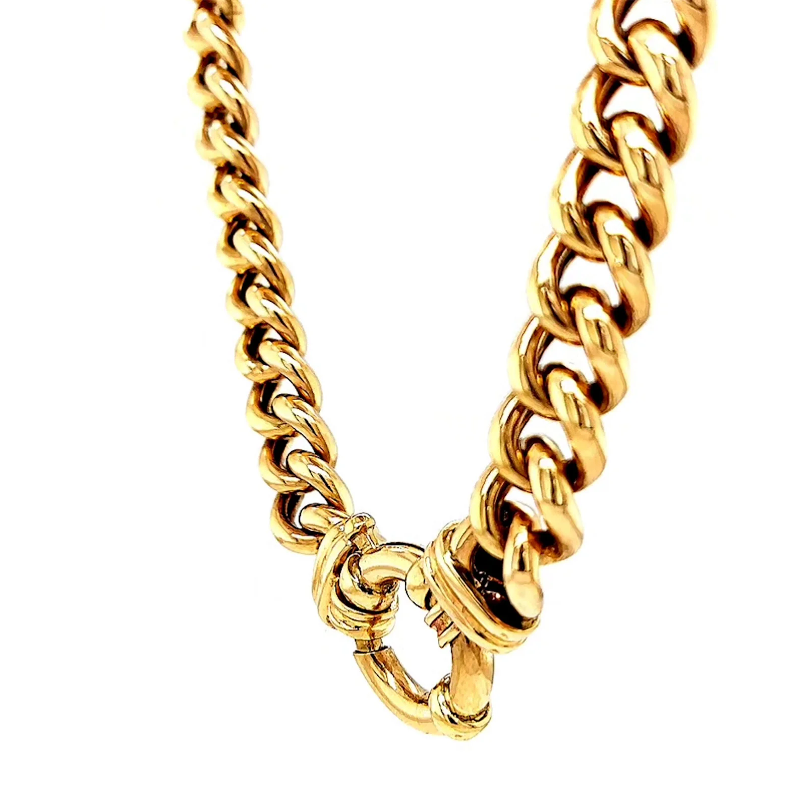 9ct Yellow Gold 45cm Hollow Curb Chain with Bolt Ring Necklace - Image 50