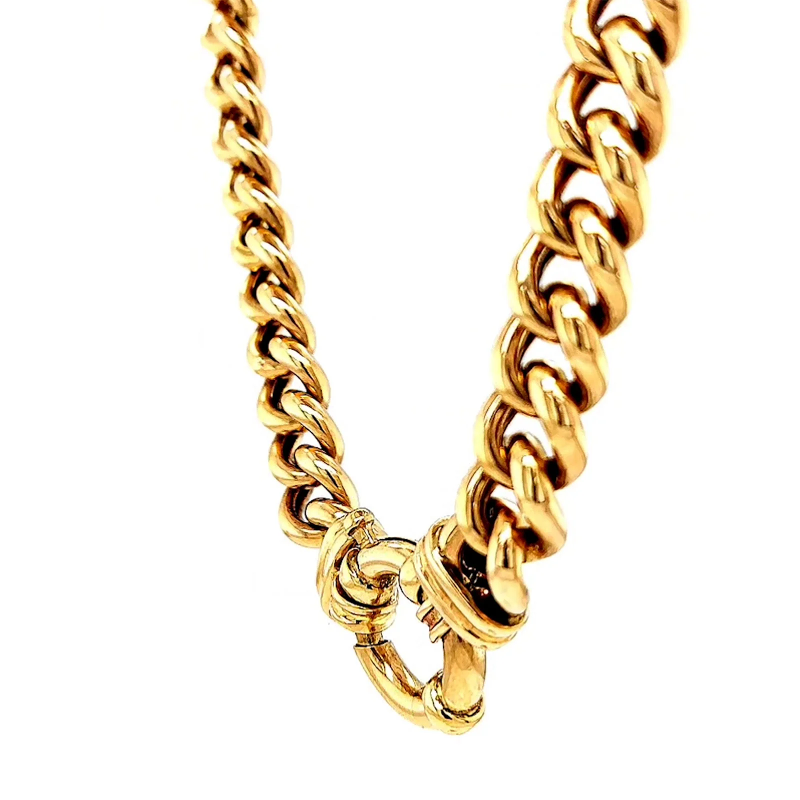 9ct Yellow Gold 45cm Hollow Curb Chain with Bolt Ring Necklace - Image 51