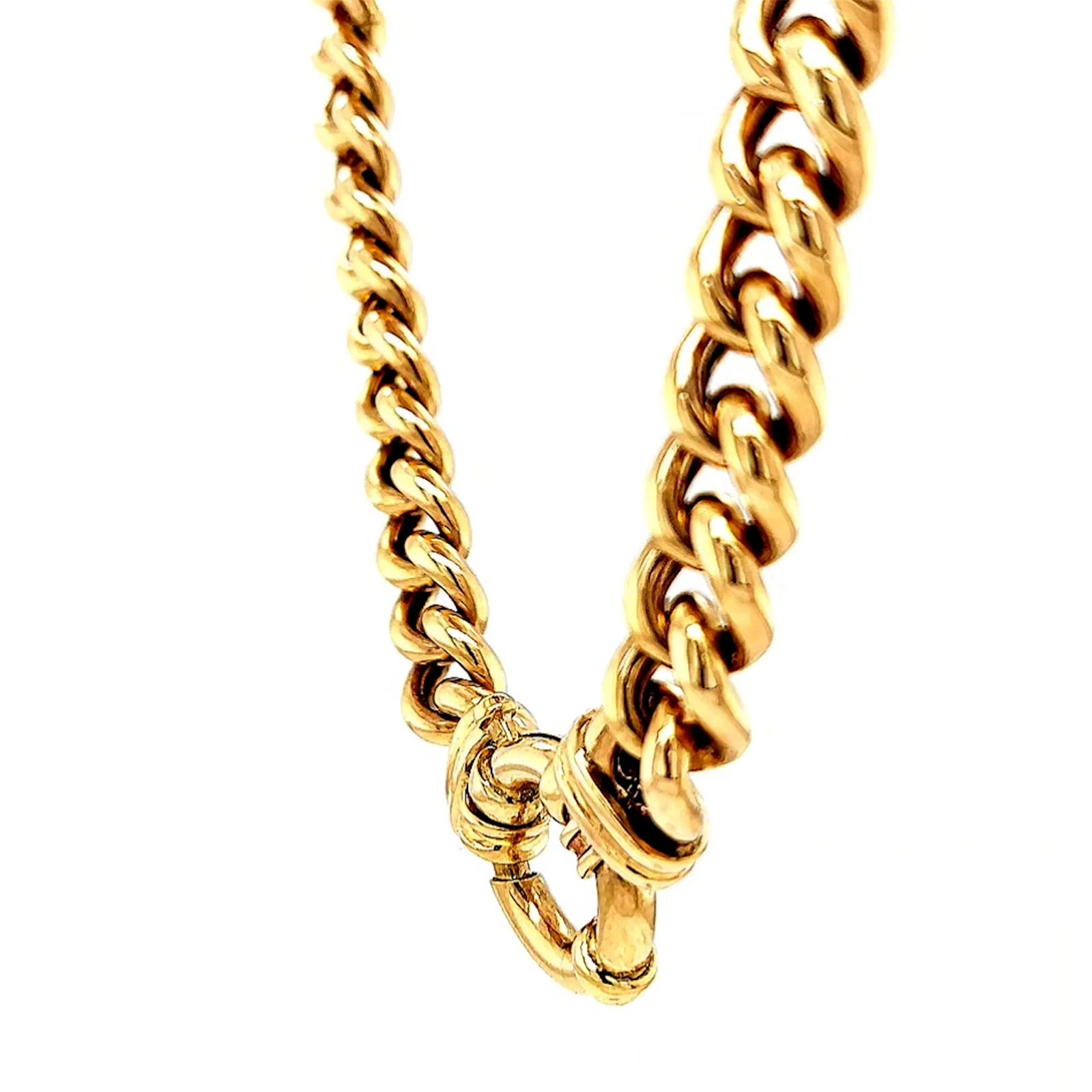 9ct Yellow Gold 45cm Hollow Curb Chain with Bolt Ring Necklace - Image 52
