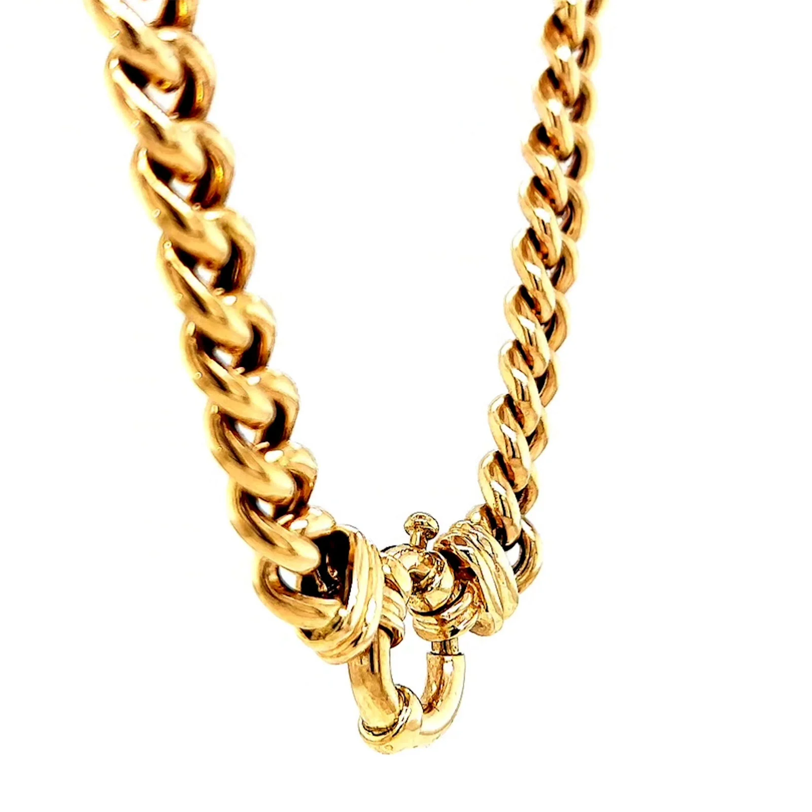 9ct Yellow Gold 45cm Hollow Curb Chain with Bolt Ring Necklace - Image 64