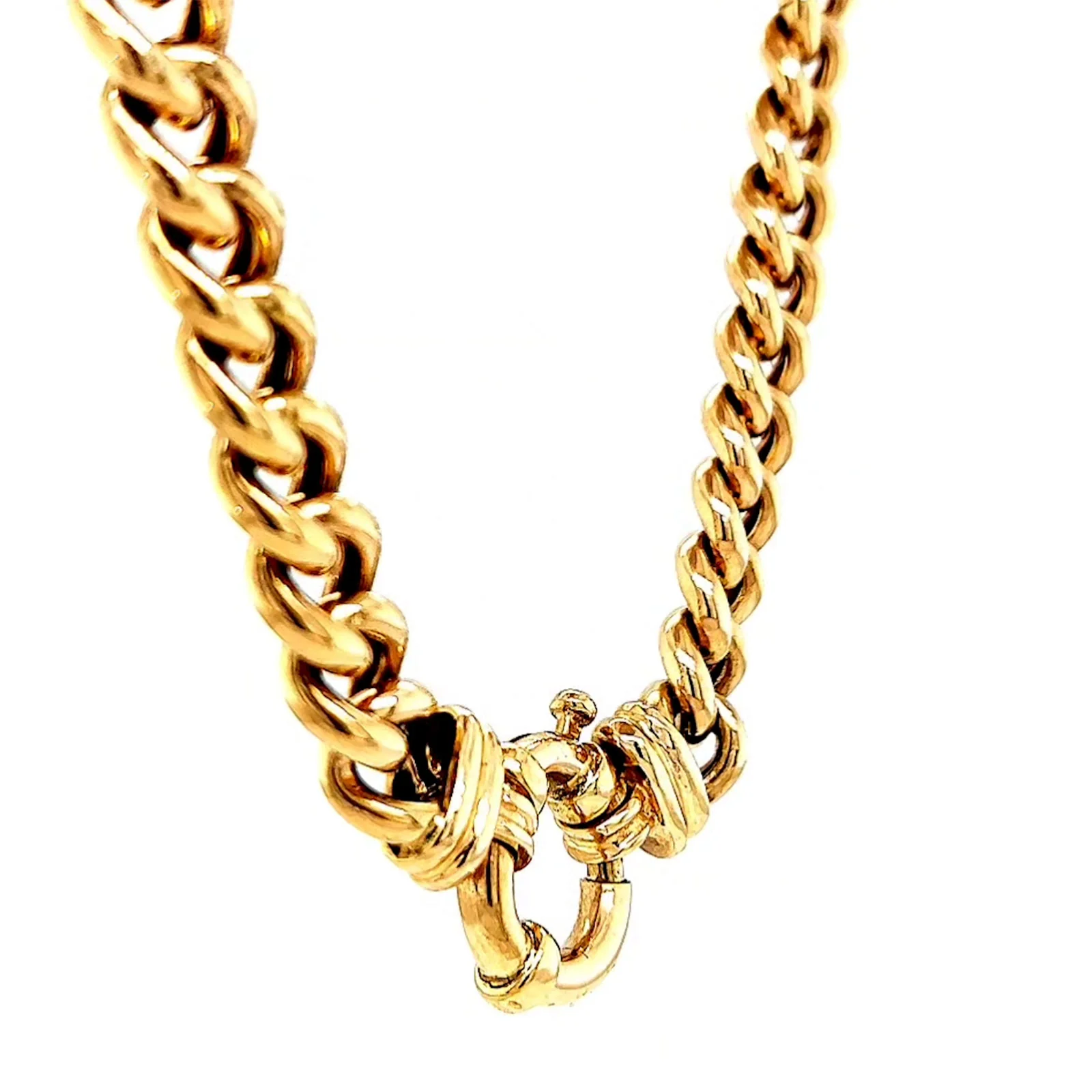9ct Yellow Gold 45cm Hollow Curb Chain with Bolt Ring Necklace - Image 65